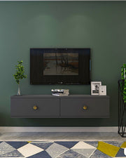 Móvel de TV – 120 cm – Antracite e Dourado – MDF