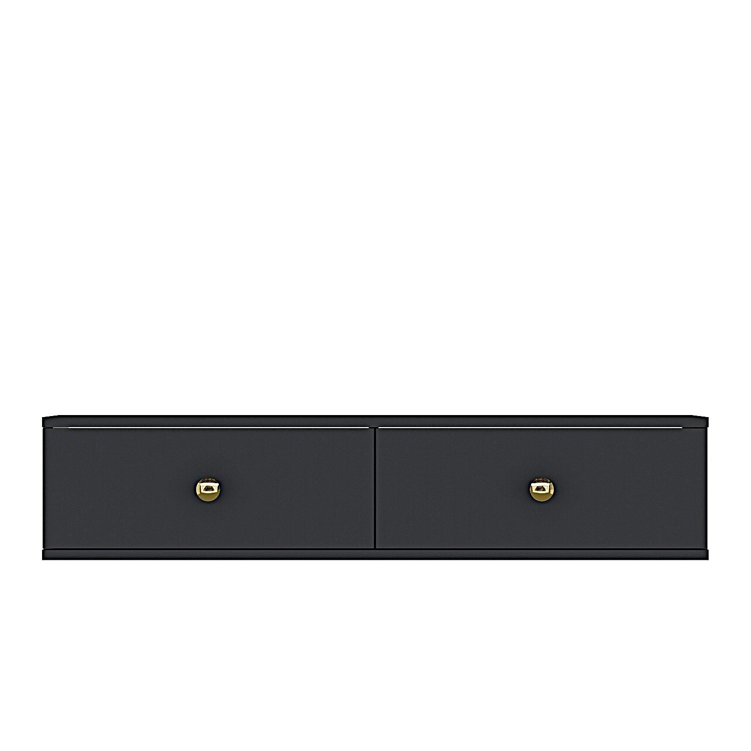 Móvel de TV – 120 cm – Antracite e Dourado – MDF