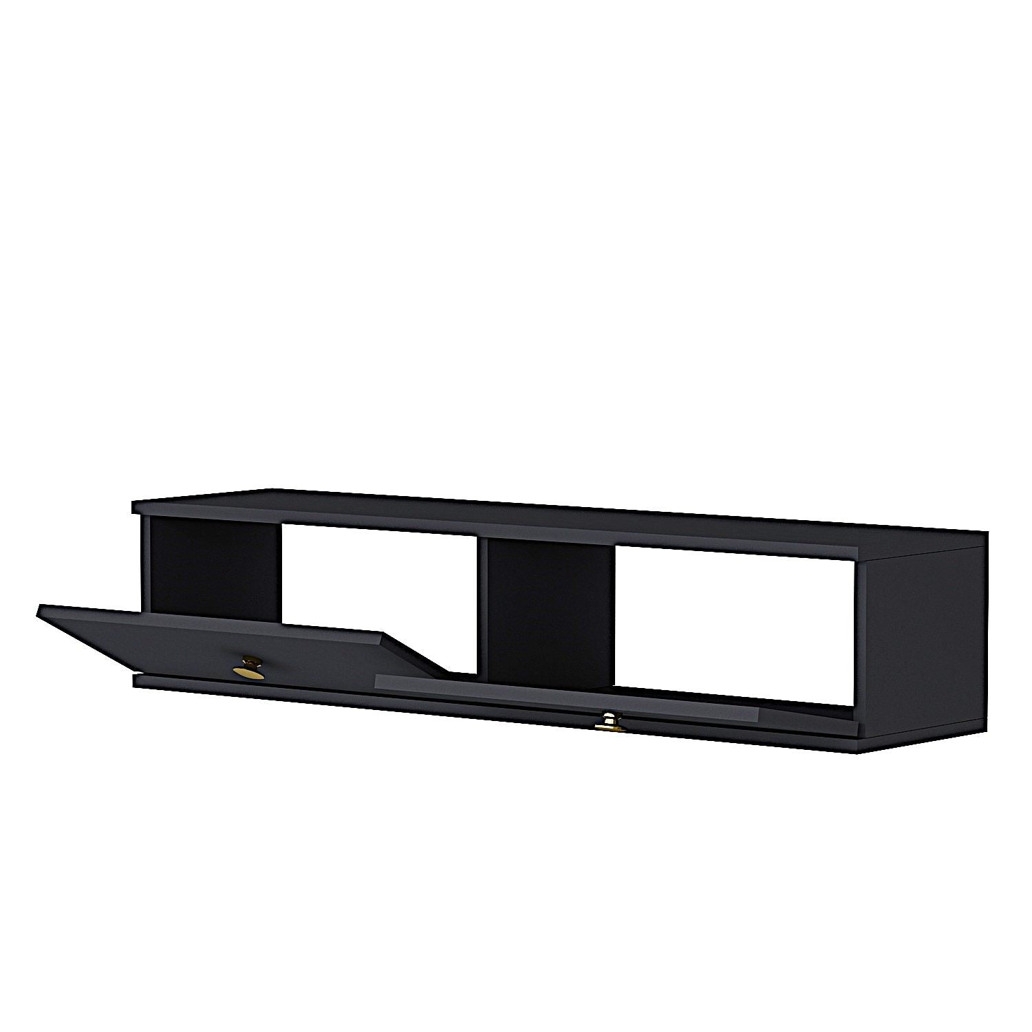 Móvel de TV – 120 cm – Antracite e Dourado – MDF