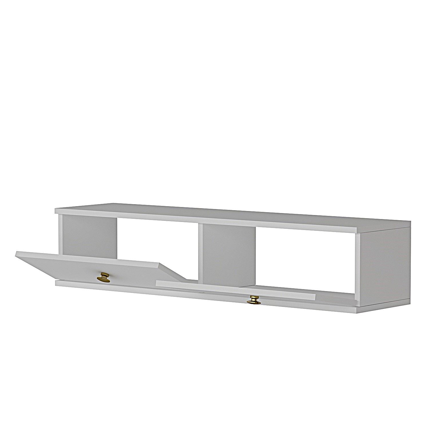 Móvel de TV – 120cm – Branco e Dourado – Painel de partículas