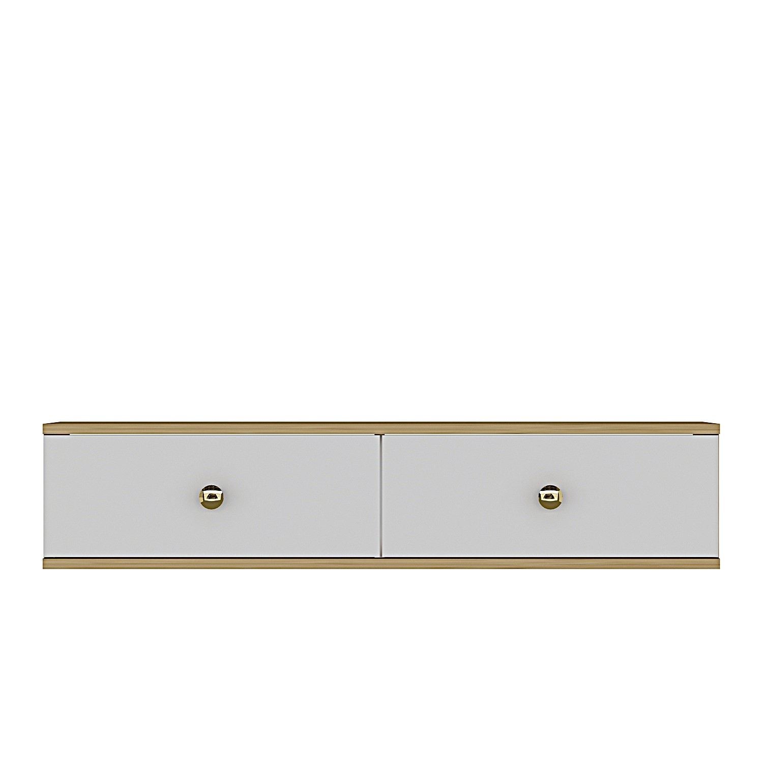 Móvel de TV – 120cm – Carvalho Safira, Branco, Dourado – MDF