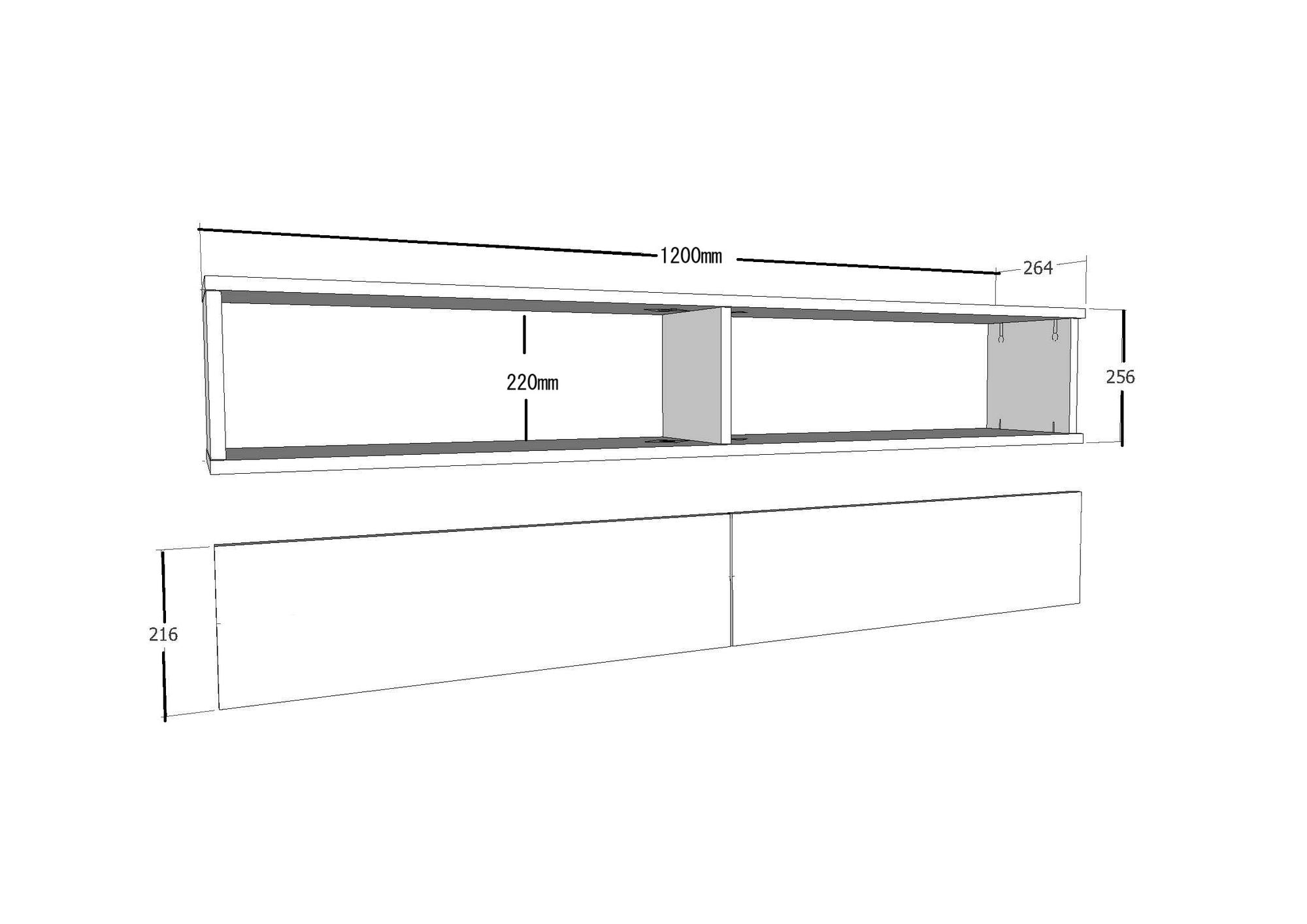 Móvel de TV – 120 cm x 25,8 cm x 29,6 cm – Branco – MDF