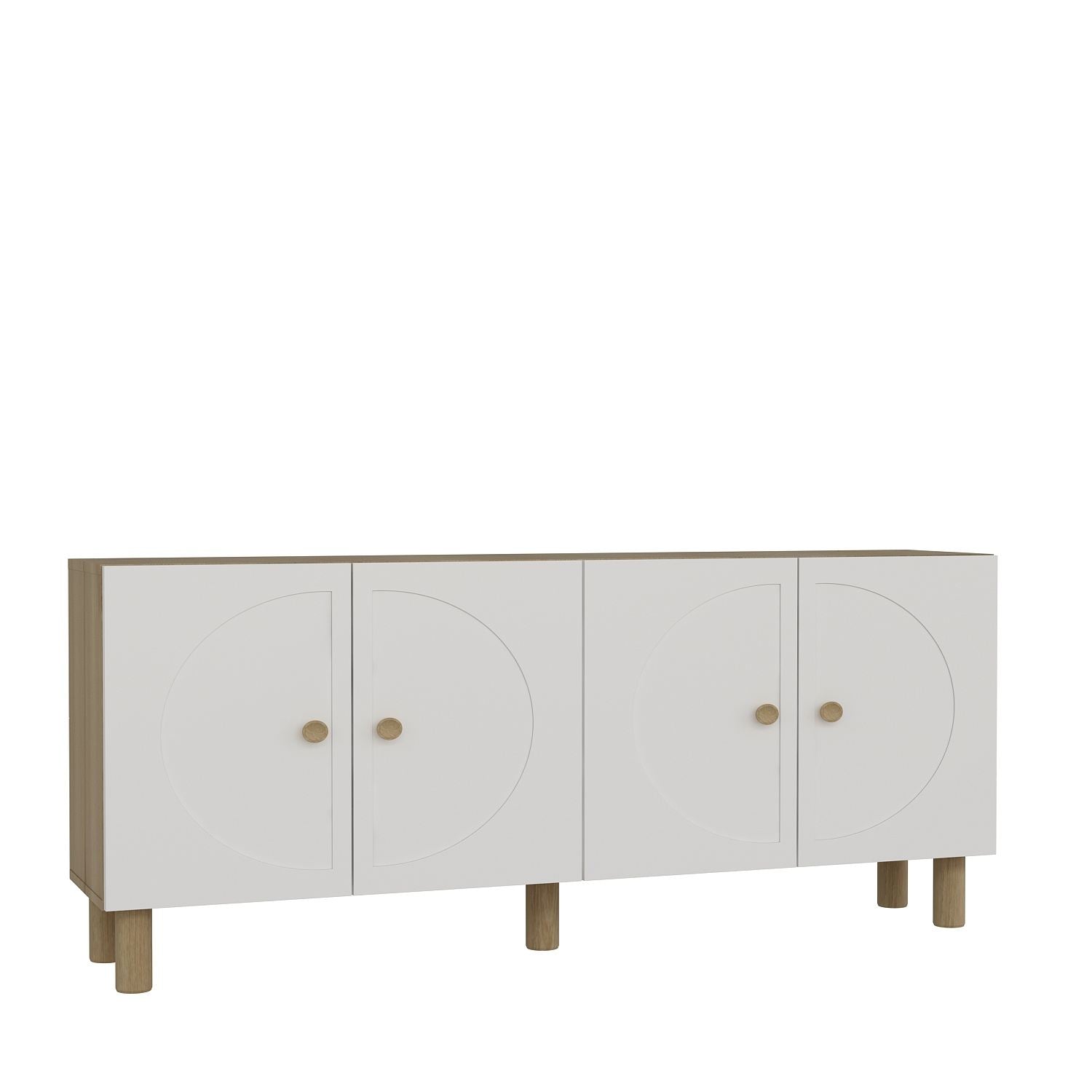 Aparador – 150cm x 75cm x 32cm – Carvalho Safira, Branco – MDF