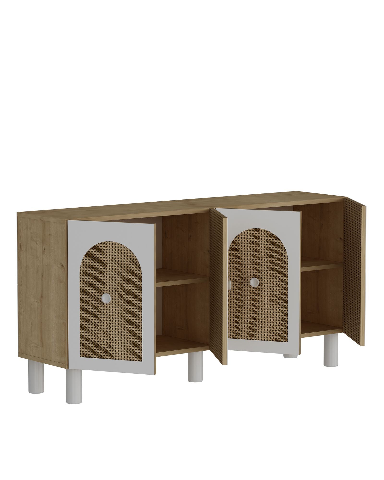 Aparador – 150 cm x 75 cm x 30 cm – Carvalho Safira e Hazeran – Aglomerado