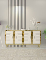 Aparador – 150cm x 75cm x 32cm – Safira, Branco, Dourado – MDF