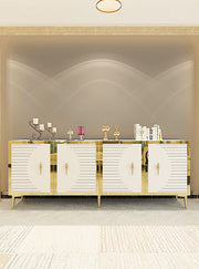 Aparador – 180cm x 75cm x 32cm – Branco e Dourado – MDF