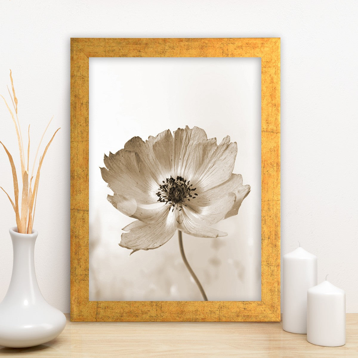 Pintura elegante emoldurada em MDF, 24 x 29 cm | Arte 100% MDF com moldura 100% madeira (2 cm de espessura) | Perfeito para decoração de casa e ideias para presentes