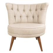 Poltrona Elegante – 80x77x75 cm – Creme – Estrutura de Madeira Maciça