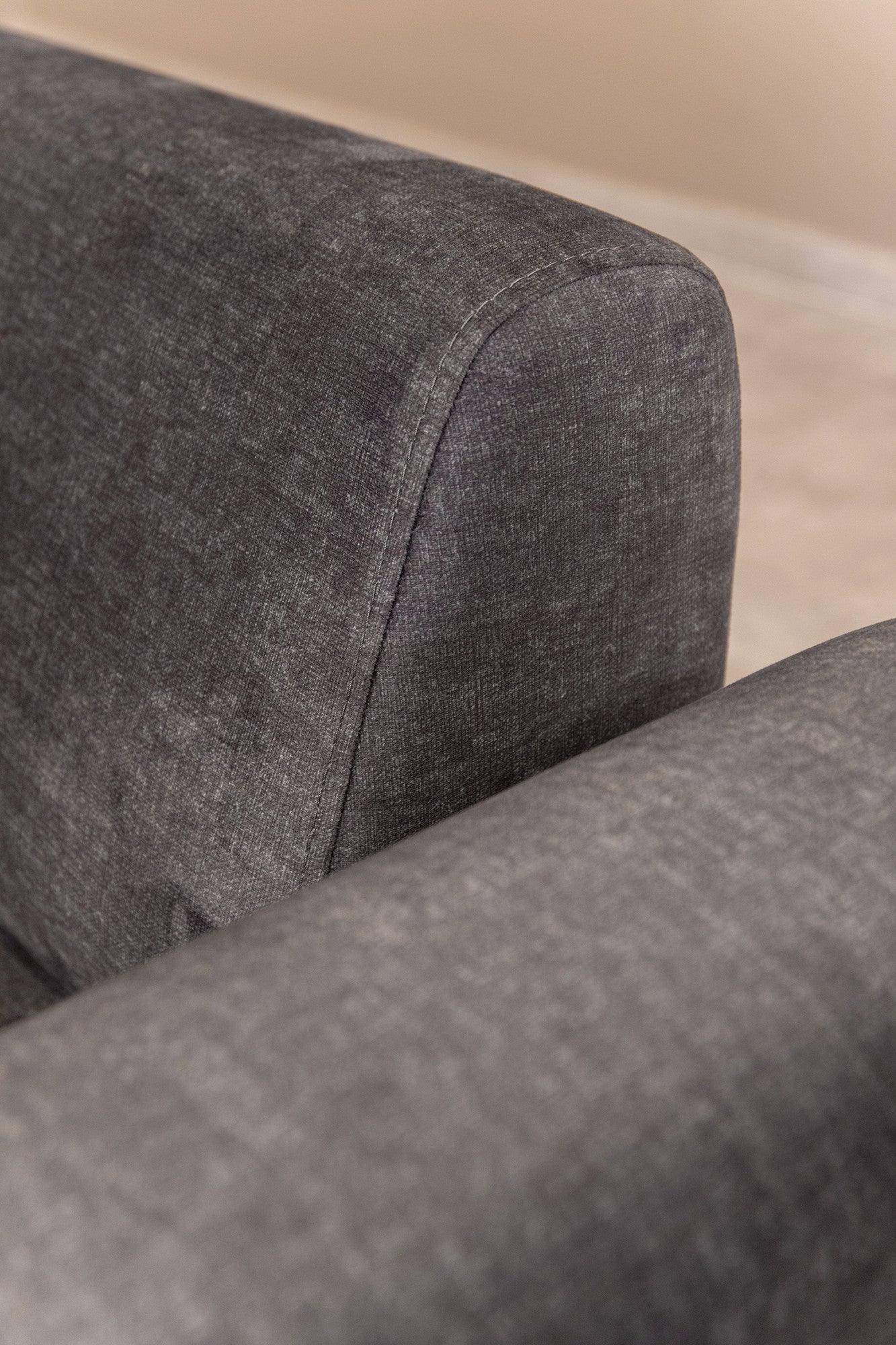 Sofá-cama de 3 lugares, antracite, 220 cm | Estrutura em madeira de faia, 100% poliéster, almofadas portáteis, pernas de metal preto | Elegante e funcional para uma vida moderna