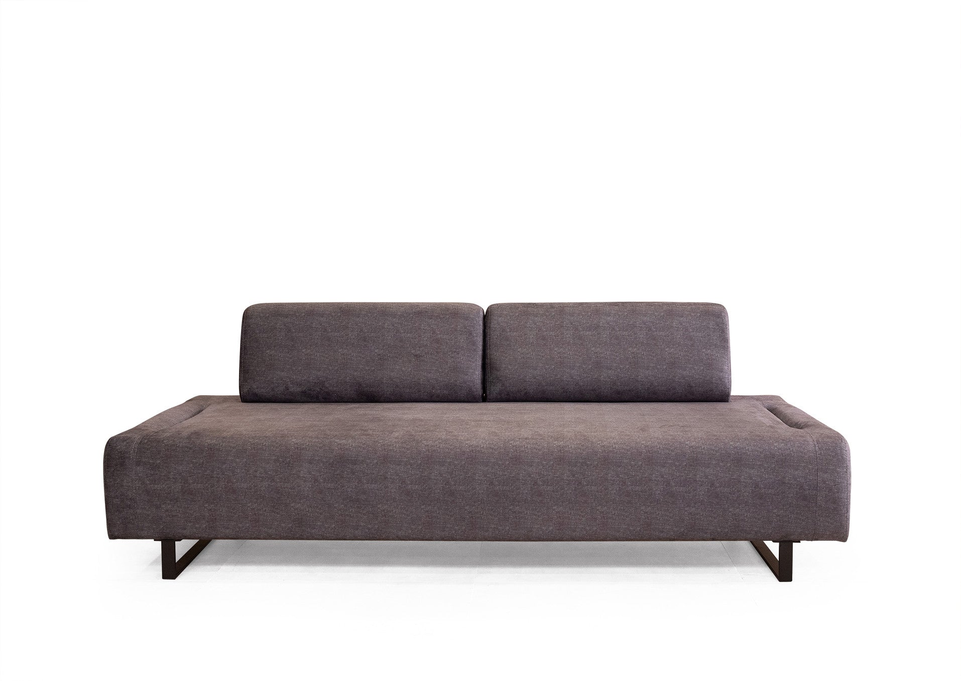 Sofá-cama de 3 lugares, antracite, 220 cm | Estrutura em madeira de faia, 100% poliéster, almofadas portáteis, pernas de metal preto | Elegante e funcional para uma vida moderna