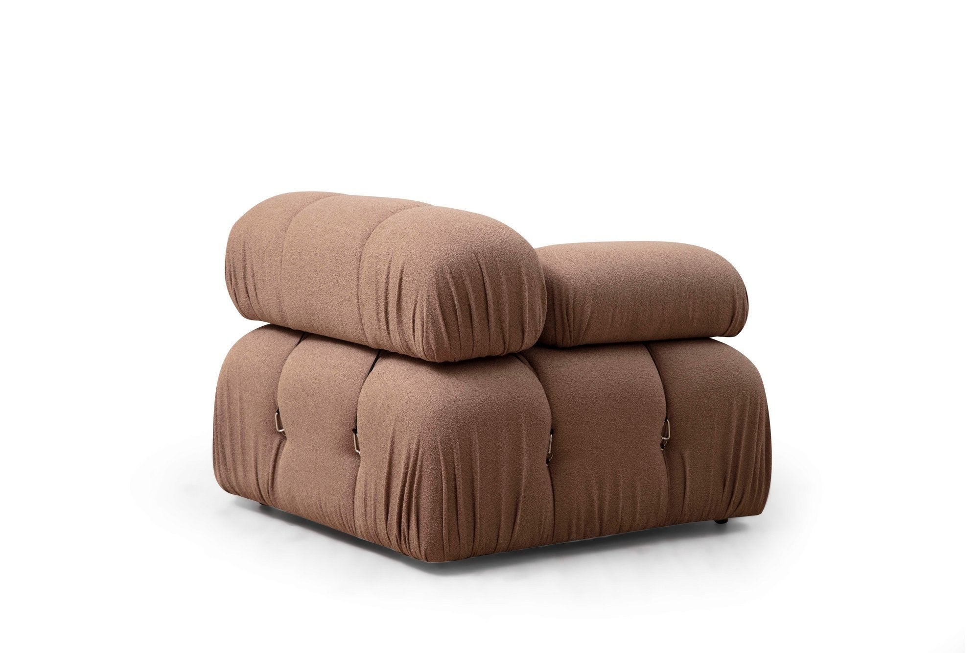 Poltrona elegante de 1 lugar, marrom, 95x95x75 cm | Estrutura em madeira de faia e aglomerado, 100% poliéster, encosto e braço removíveis | Perfeito para decoração escandinava e hoteleira