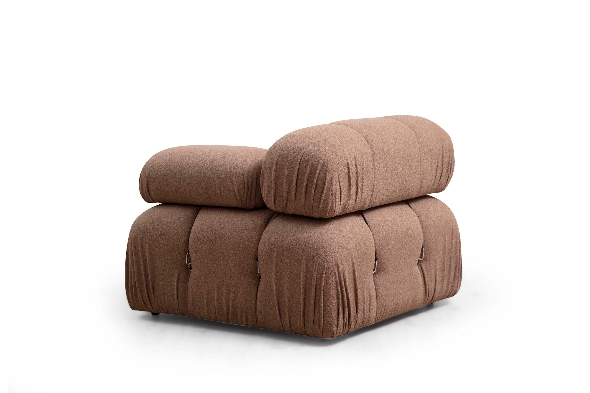 Poltrona elegante de 1 lugar, marrom, 95x95x75 cm | Estrutura em madeira de faia e aglomerado, 100% poliéster, encosto e braço removíveis | Perfeito para decoração escandinava e hoteleira