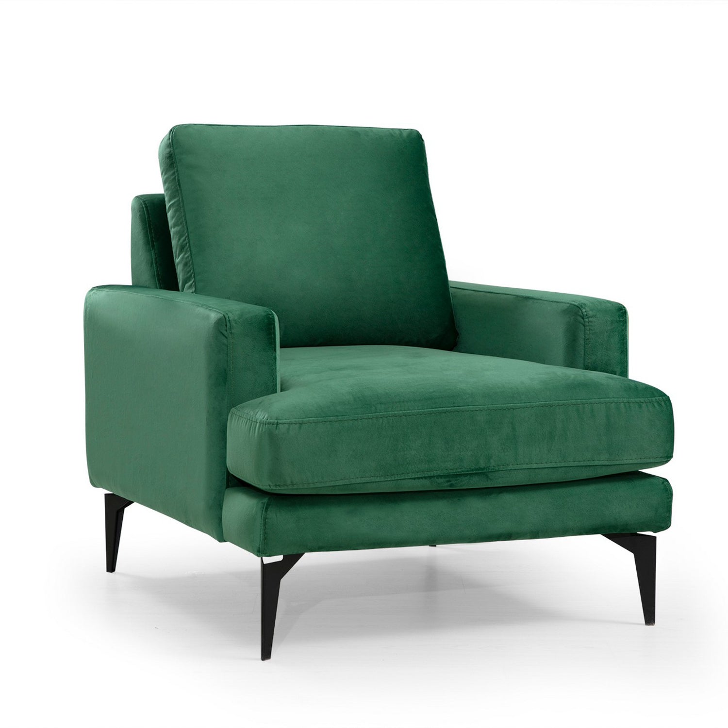 Poltrona de Asa Elegante, Verde Menta, 80x90x88 cm | Estrutura em Madeira de Faia e Aglomerado, 100% Poliéster, Almofadas de Espuma Macia | Portátil, Lavável a Seco, Design Moderno