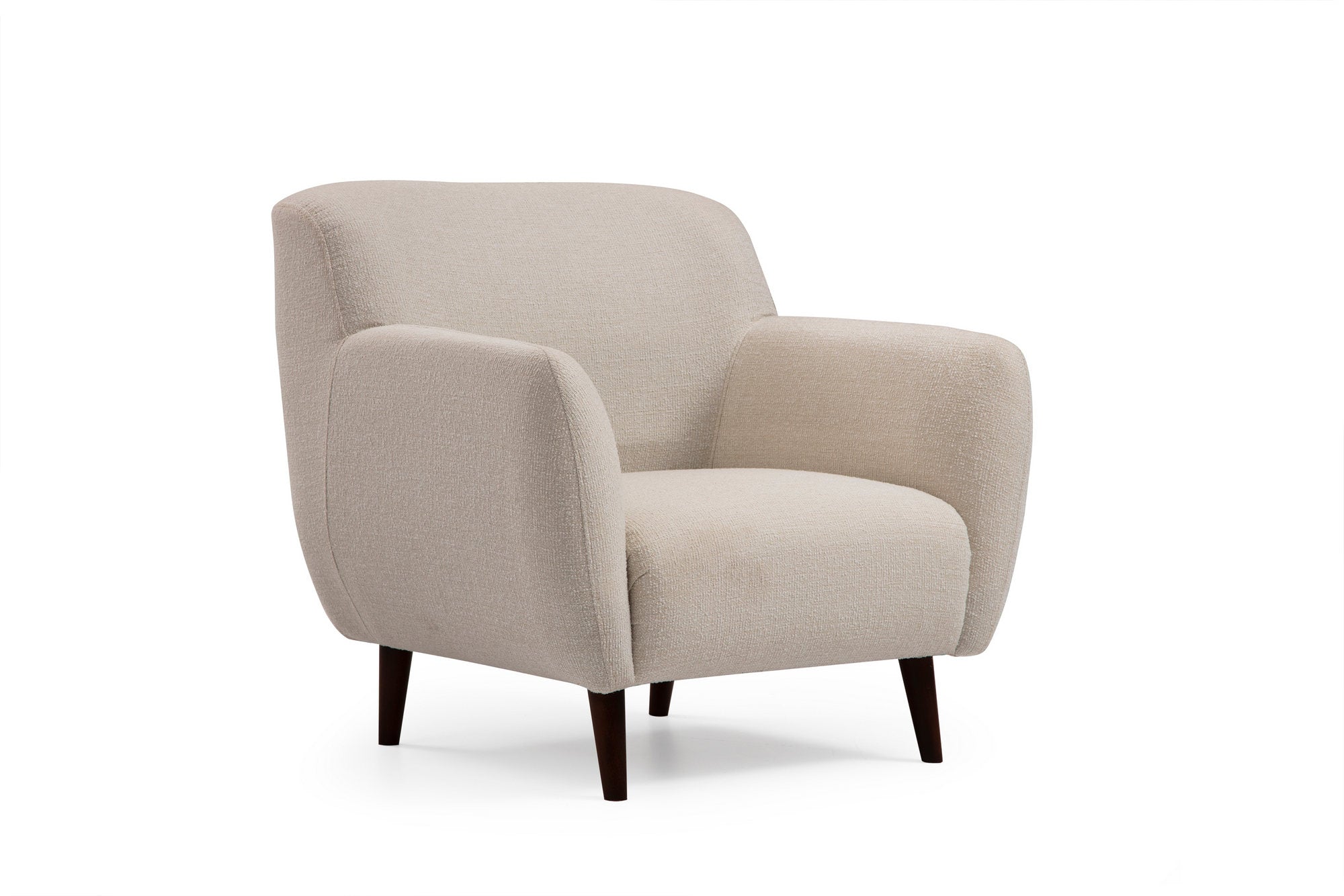 Poltrona Elegante em Bege, 87x87x87 cm | Estrutura em Madeira de Faia e Aglomerado, 100% Poliéster, Almofadas de Espuma Macia | Perfeita para Decoração Escandinava e Hoteleira