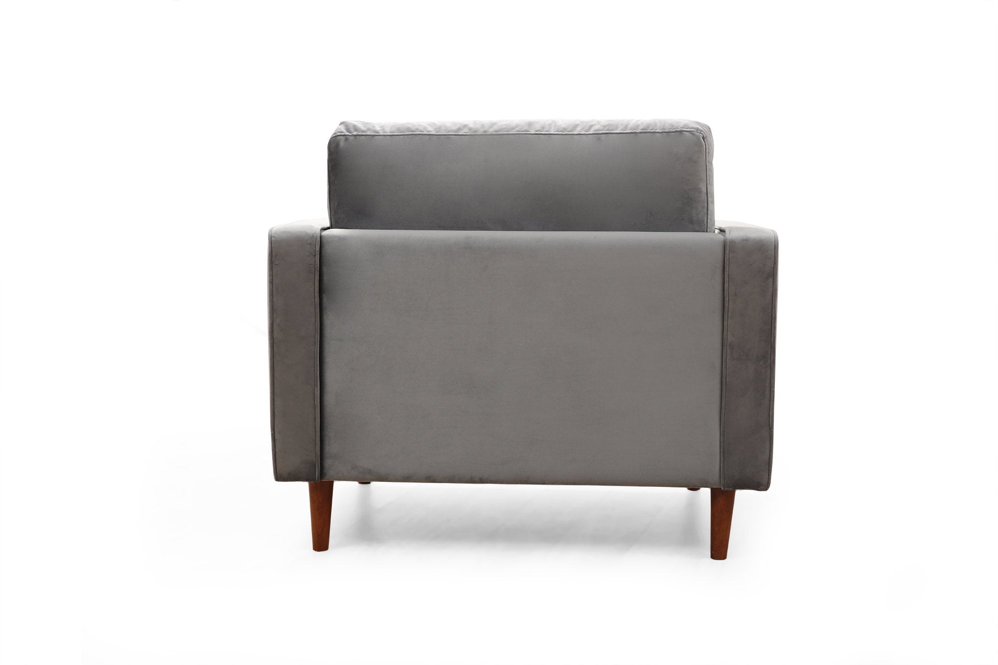 Poltrona Elegante, Cinza Claro, Estrutura em Madeira de Faia e Aglomerado, 105x85x90 cm | 100% Poliéster, 2 Almofadas Inclusas | Design Escandinavo para Casas Modernas