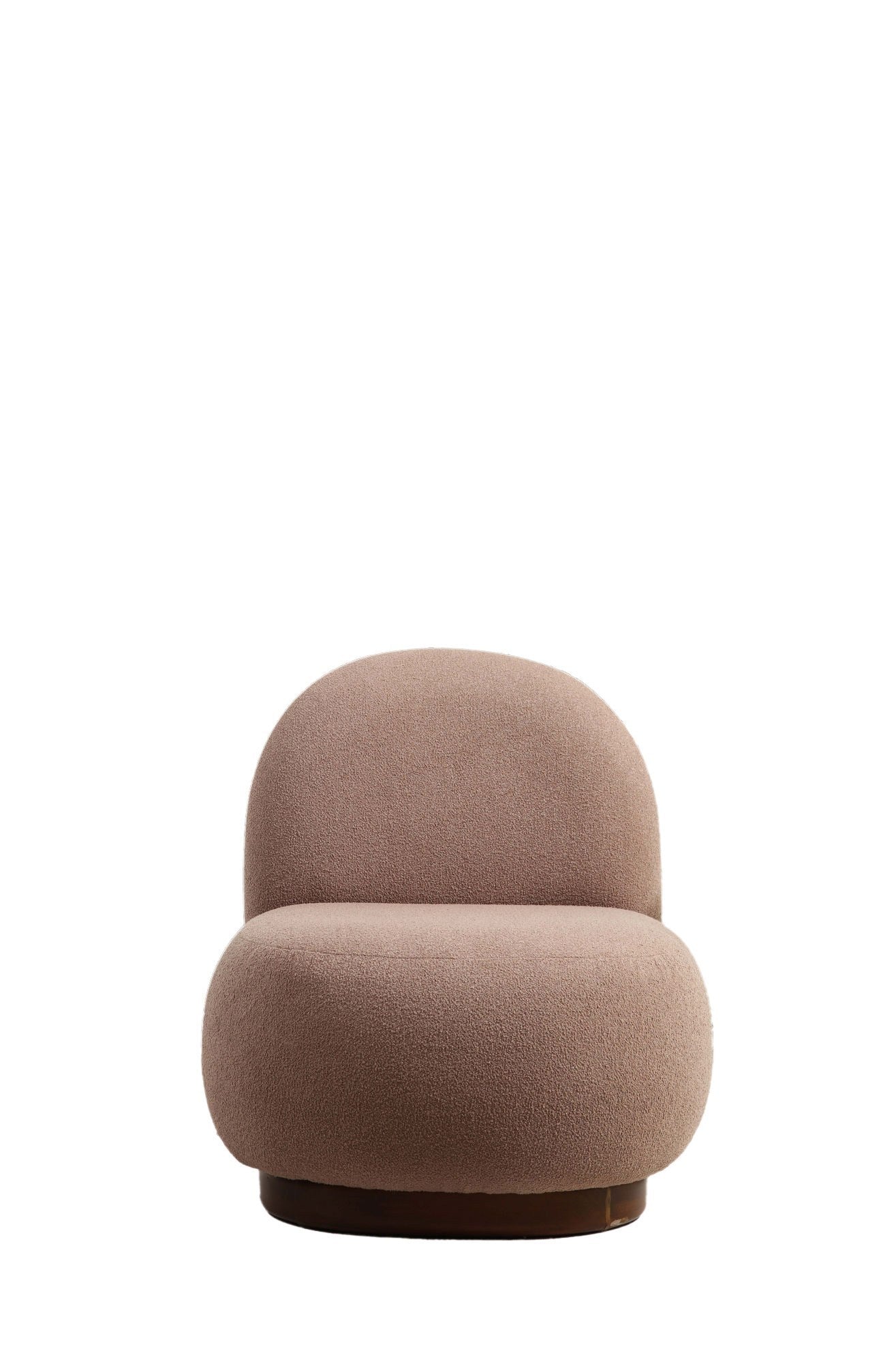 Poltrona Elegante, Cor Cappuccino, 74 x 85 x 75 cm | Estrutura em madeira de faia e aglomerado, 100% poliéster, pernas em nogueira | Perfeita para decoração escandinava e hoteleira