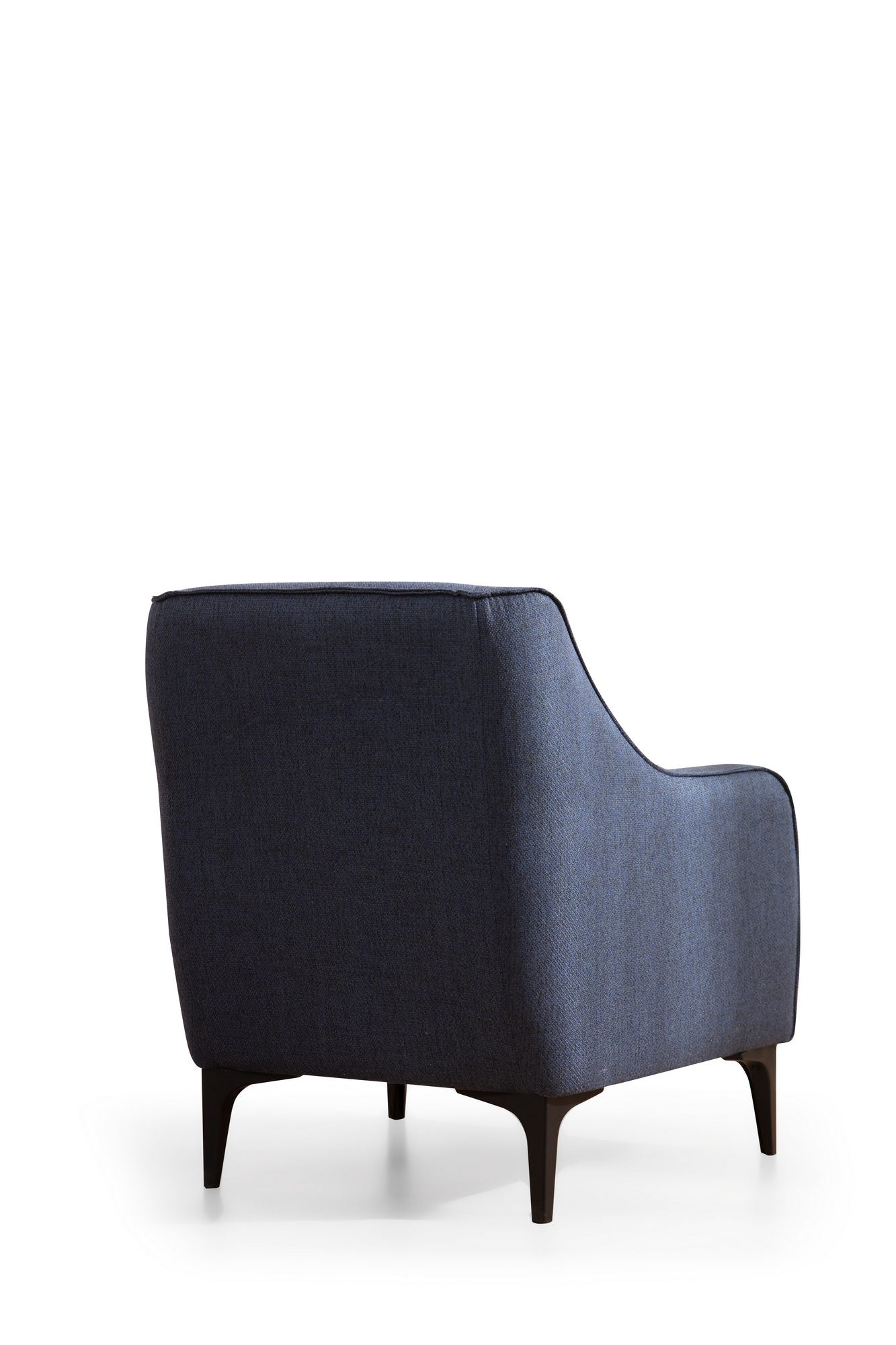 Poltrona Elegante Azul, Estrutura em Madeira de Faia e Aglomerado, 94x87x77 cm | Almofadas 100% Poliéster, Espuma e Penas, Inclui 2 Travesseiros | Design Escandinavo Moderno