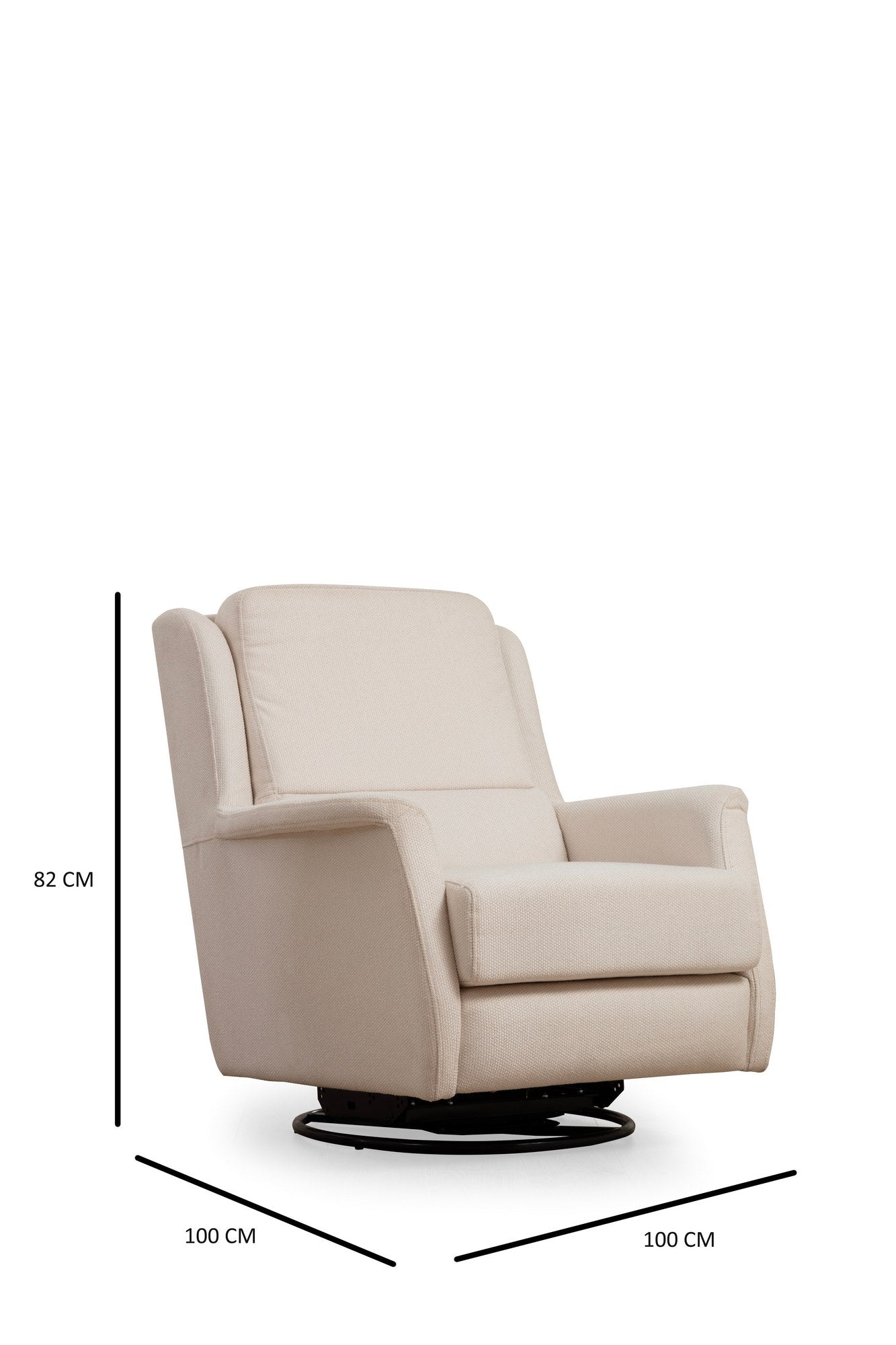 Poltrona Elegante, Branca, 100 cm x 100 cm x 82 cm | Estrutura em madeira de faia e aglomerado, 100% poliéster, lavável a seco | Elegante e funcional para espaços modernos