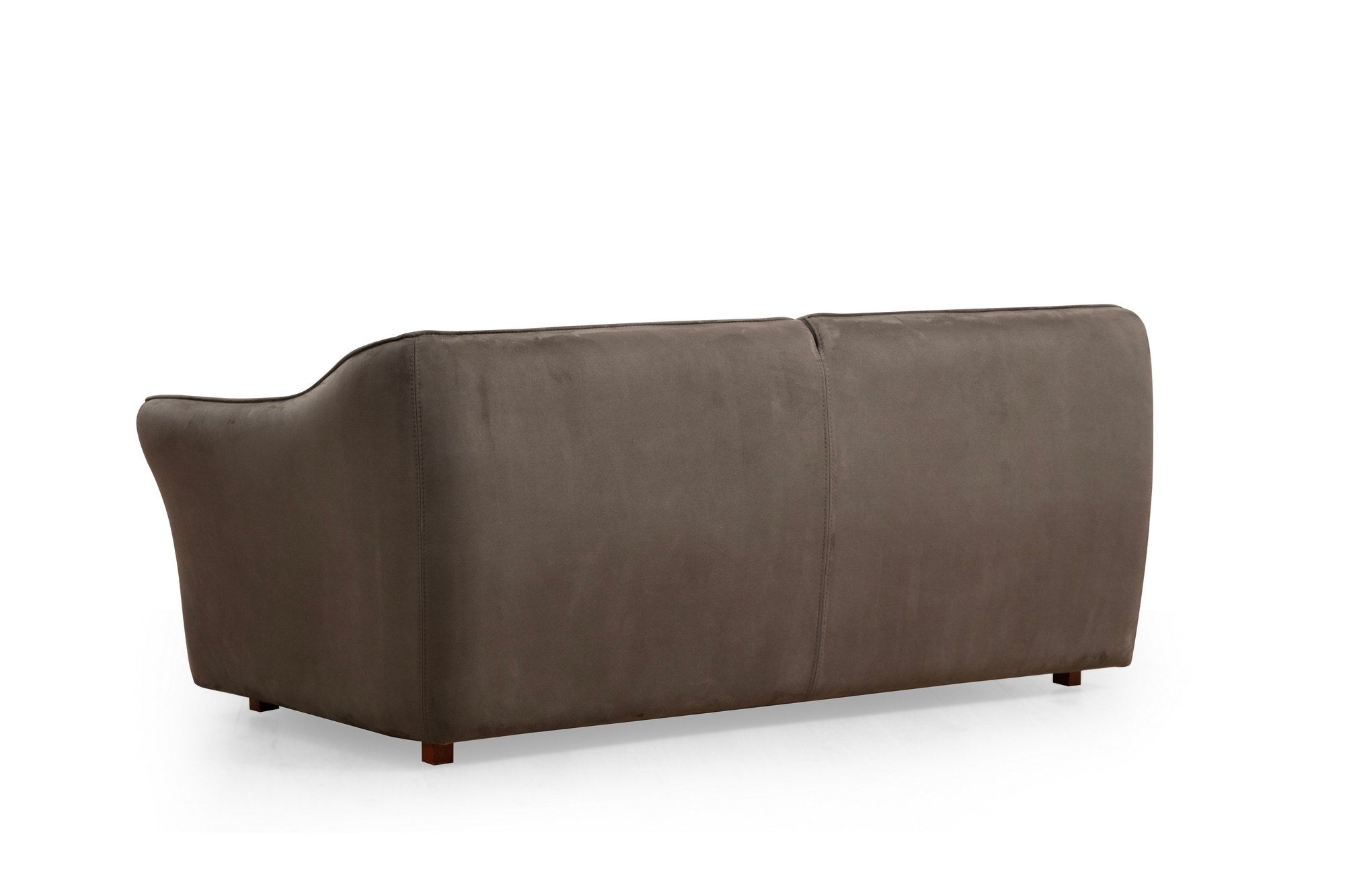 Sofá de canto elegante, marrom, 360 cm | Estrutura em madeira de faia e aglomerado, 100% poliéster, espuma 28 DNS | Almofadas fixas, pernas em nogueira, conforto moderno