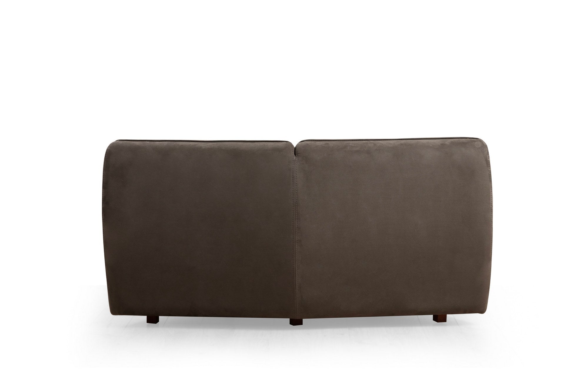 Sofá de canto elegante, marrom, 360 cm | Estrutura em madeira de faia e aglomerado, 100% poliéster, espuma 28 DNS | Almofadas fixas, pernas em nogueira, conforto moderno