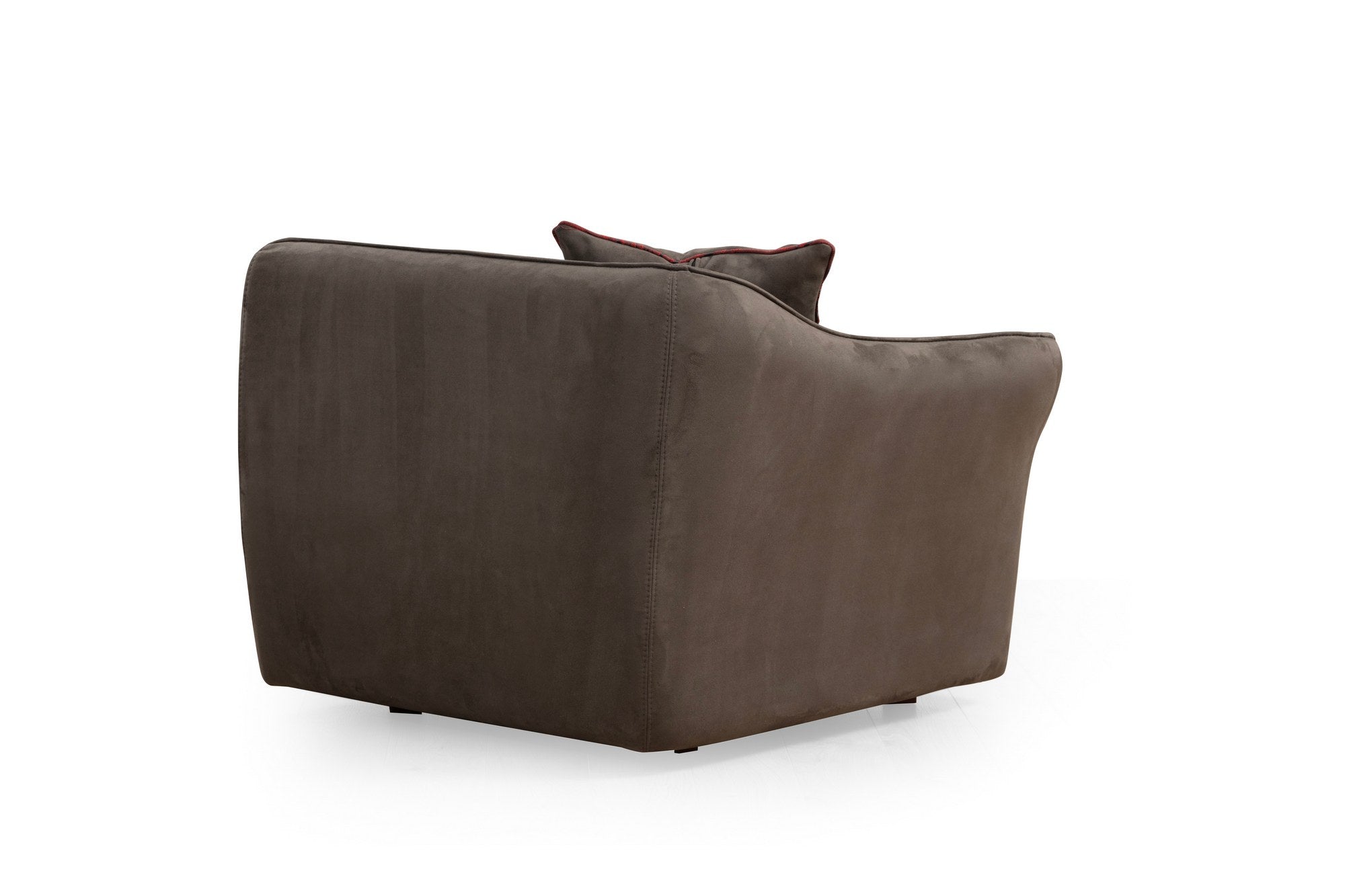 Sofá de canto elegante, marrom, 288 x 108 x 79 cm | Estrutura em madeira de faia e aglomerado, 100% poliéster, espuma 28 DNS | Almofadas fixas, pés de nogueira, lavável a seco
