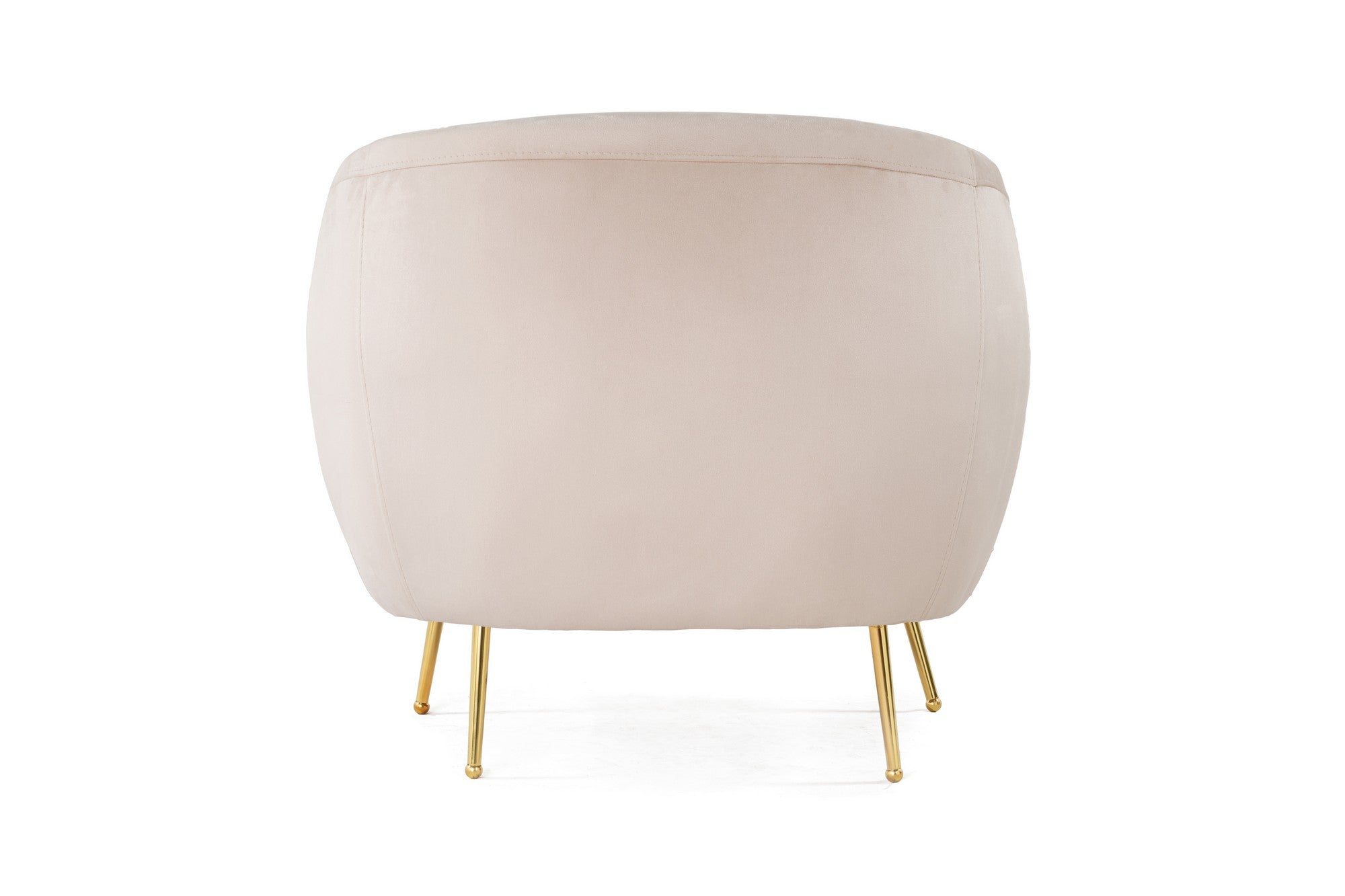 Poltrona Elegante com Pernas de Metal Dourado, Tecido Bege, 70x82x82 cm | Estrutura em Madeira de Faia, Almofadas de Espuma Macia e Penas, Inclui 1 Travesseiro, Lavável a Seco