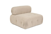 Poltrona elegante de 1 lugar, cor pêssego, 100 cm x 100 cm x 80 cm | Estrutura em madeira de faia e aglomerado, 100% poliéster, espuma 28 DNS | Design moderna com mecanismo de mudança
