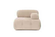 Poltrona elegante de 1 lugar, cor pêssego, 100 cm x 100 cm x 80 cm | Estrutura em madeira de faia e aglomerado, 100% poliéster, espuma 28 DNS | Design moderna com mecanismo de mudança