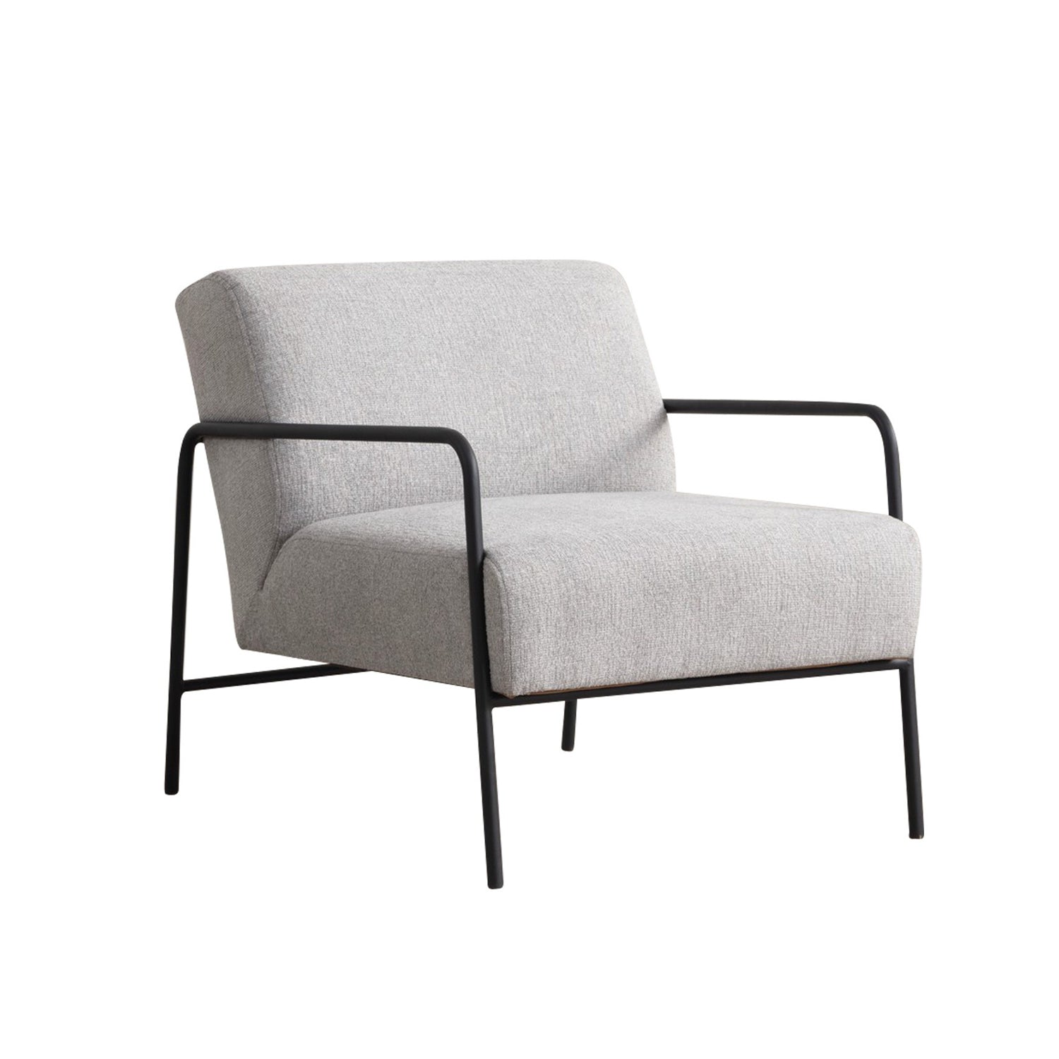 Poltrona de orelhas estilosa, tecido cinza, 70 x 90 x 75 cm | Estrutura em madeira de faia e aglomerado, pernas em metal preto | Almofadas de espuma macia, lavável a seco | Perfeita para sala de estar e escritório