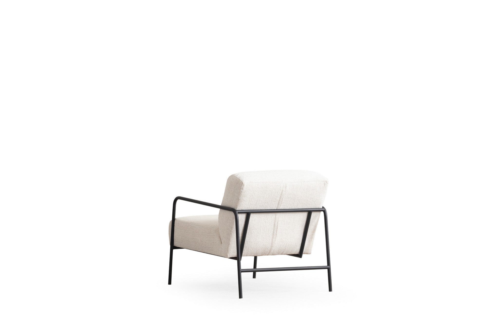 Poltrona Elegante, Branca, 70 x 90 x 75 cm | Estrutura em madeira de faia e aglomerado, 100% poliéster, almofadas de espuma macia | Pernas de metal pretas elegantes, laváveis a seco