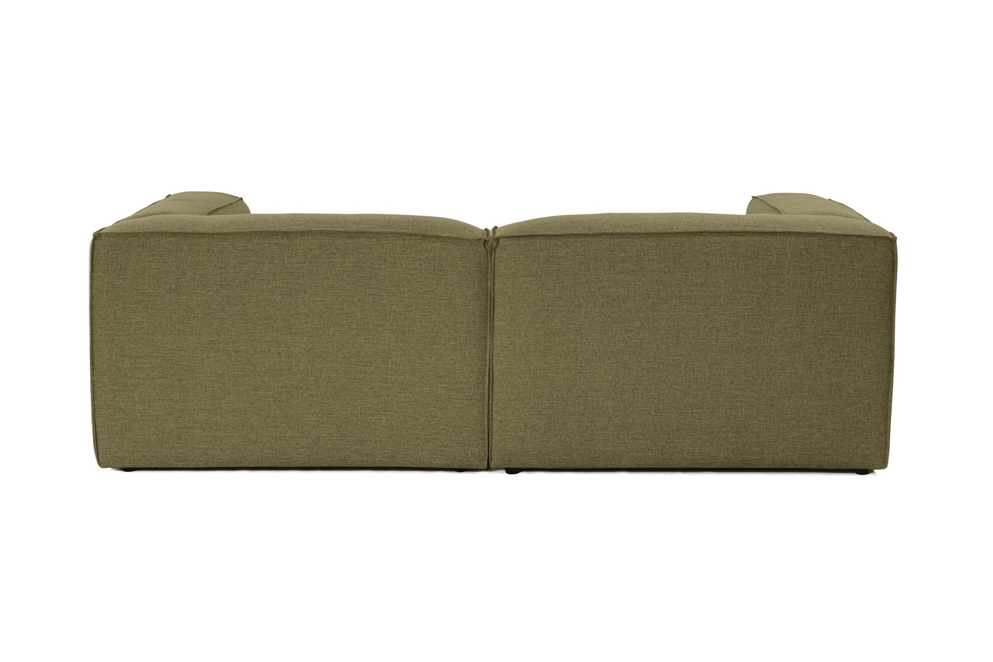 Sofá elegante de 2 lugares, linho verde, 214 x 105 x 66 cm | Estrutura 100% madeira de carpa, espuma 32 DNS, pernas de plástico | Perfeito para salas de estar modernas e relaxamento