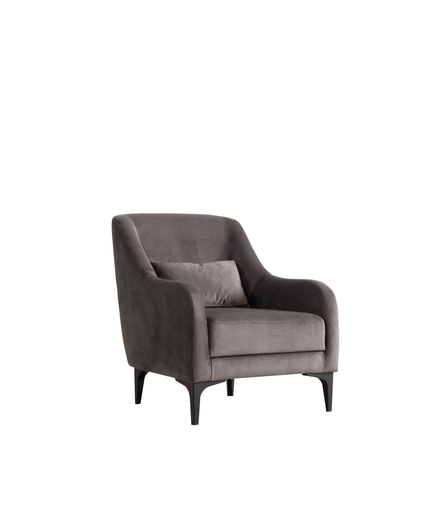 Poltrona Elegante, Antracite, 60 x 72 x 81 cm | Estrutura em madeira de faia e aglomerado, 100% poliéster, almofada de espuma macia | Elegante e confortável para sala de estar