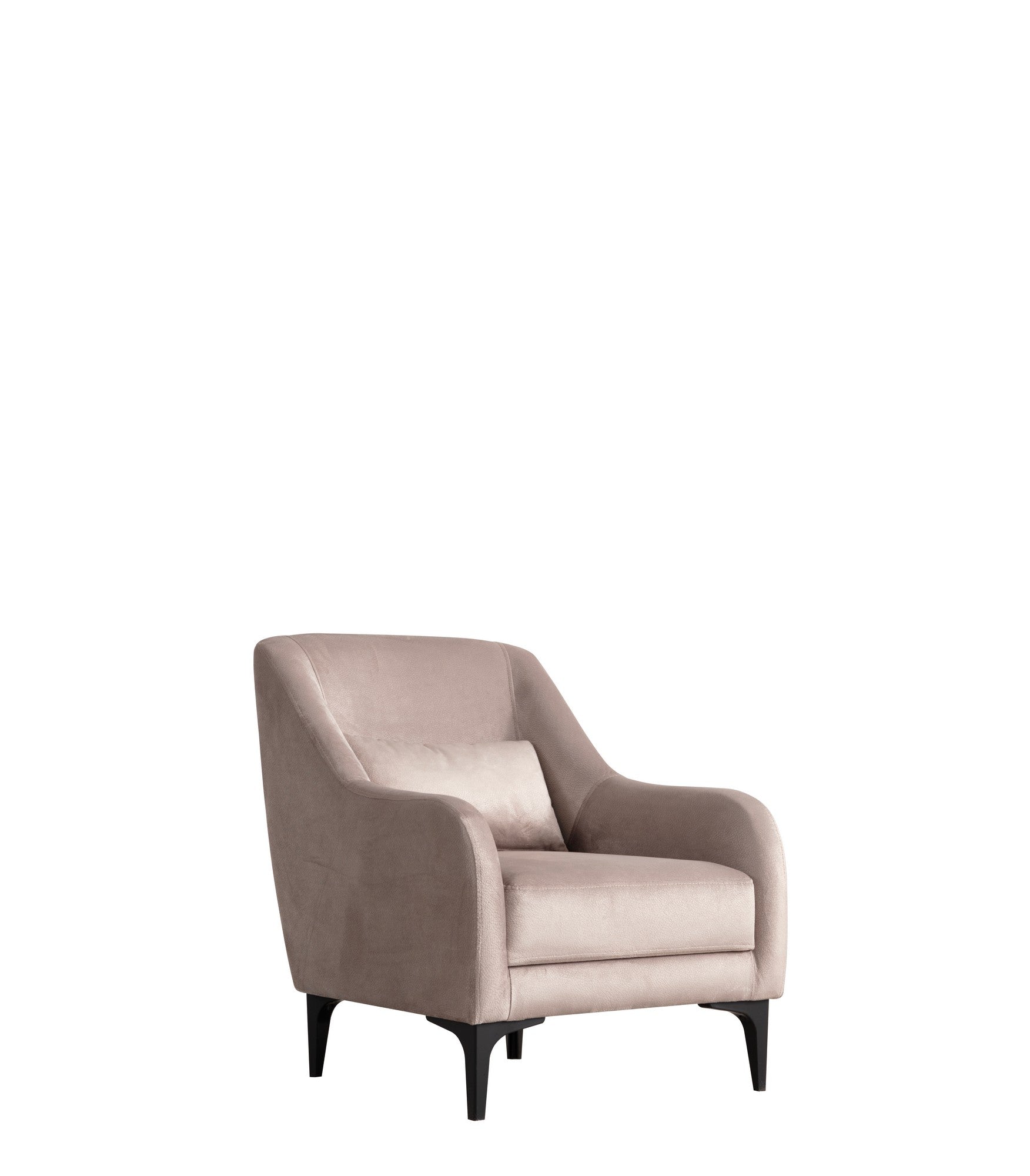 Poltrona Elegante, Bege, 60 x 72 x 81 cm | Estrutura em madeira de faia e aglomerado, 100% poliéster, almofada de espuma macia | Elegante e confortável para sala de estar