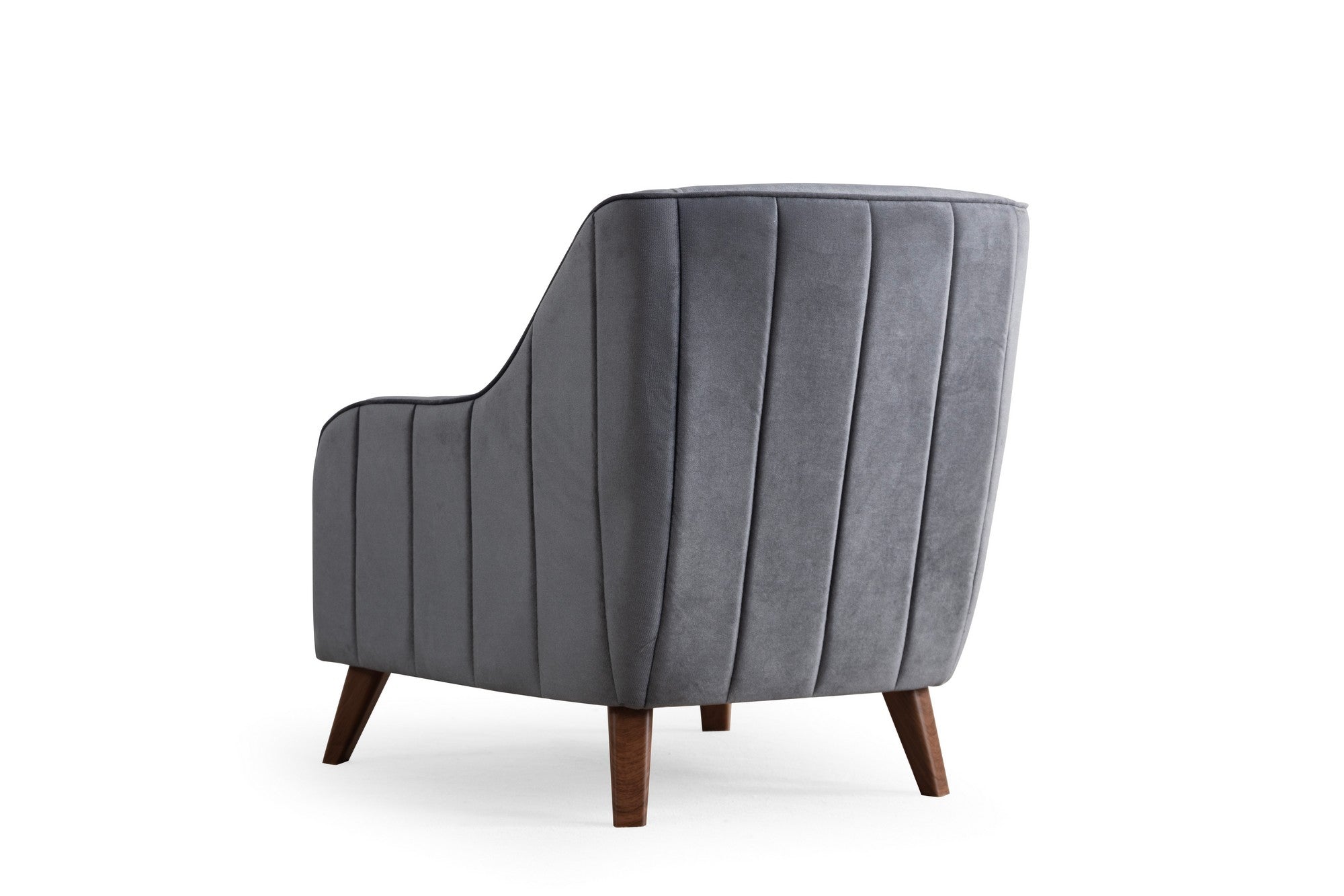 Poltrona Elegante, Cinza Escuro, 60 x 72 x 81 cm | Estrutura em Madeira de Faia e Aglomerado, 100% Poliéster, Almofada de Espuma Macia | Elegante e Confortável para Sala de Estar