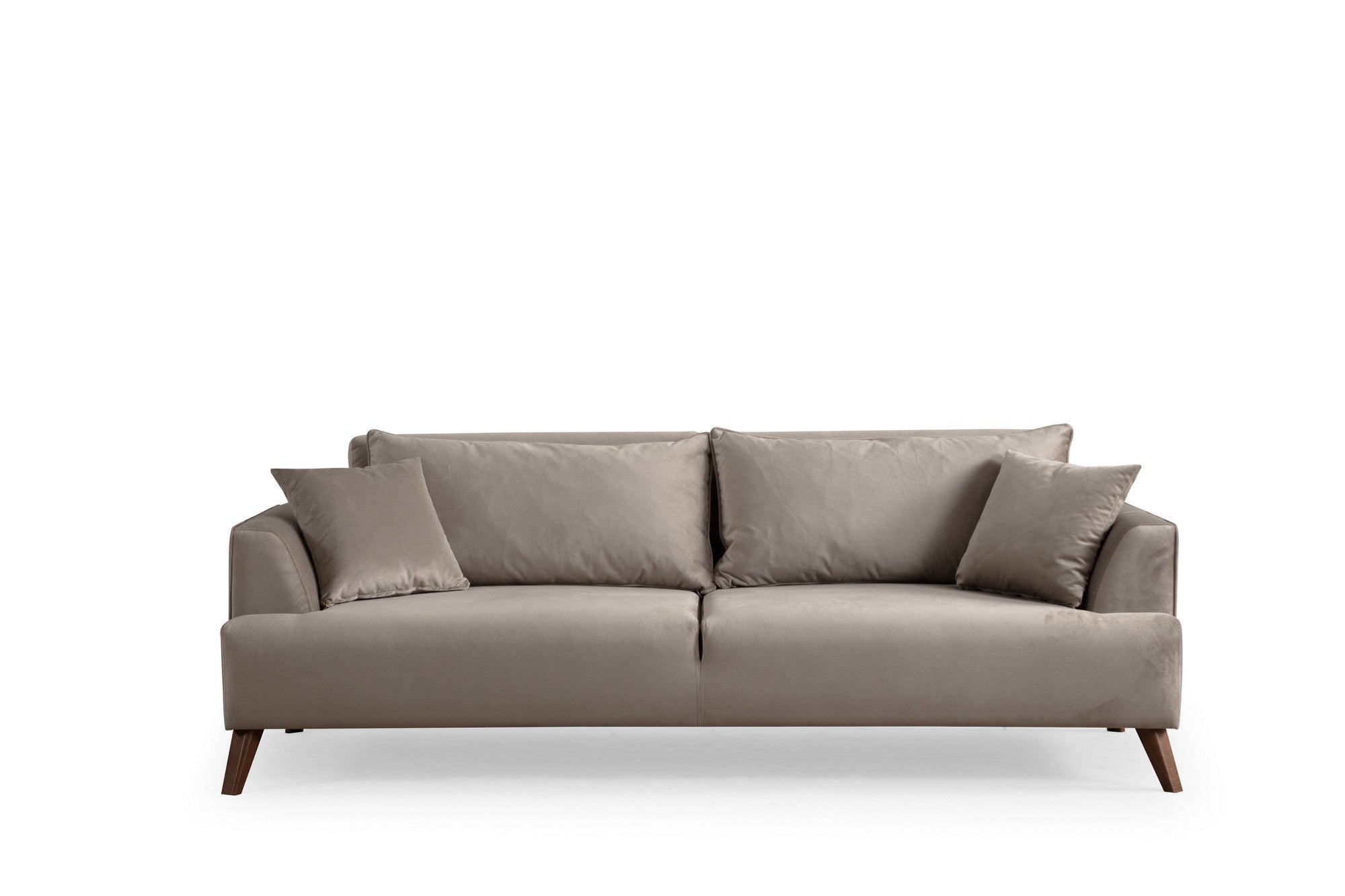 Sofá elegante de 3 lugares, cinza claro, 220 x 100 x 78 cm | Estrutura em madeira de faia e aglomerado, 100% poliéster, lavável a seco | Design confortável e moderno para salas de estar