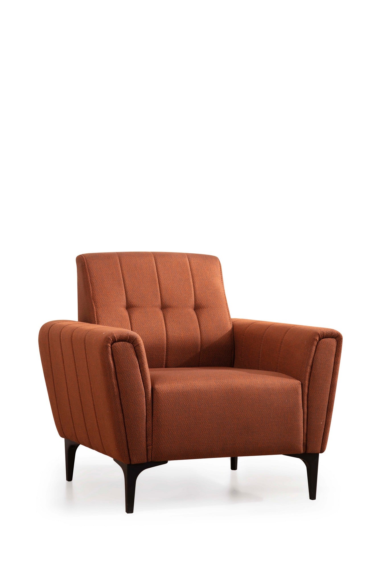 Poltrona elegante de 1 lugar, vermelho-azulejo, 90 x 95 x 77 cm | Estrutura em madeira de faia e aglomerado, 100% poliéster, almofadas de espuma macia | Fácil manutenção, design moderna