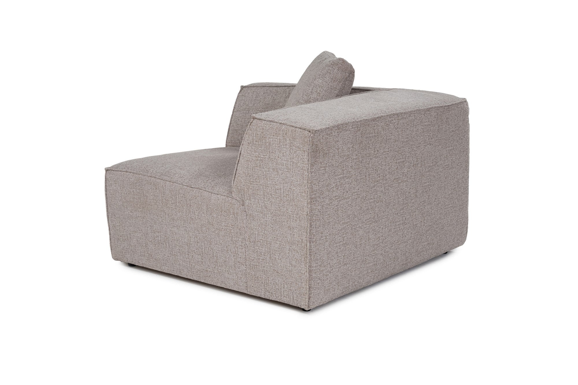Poltrona elegante de 1 lugar, cor mocha, 108 x 108 x 65 cm | Estrutura 100% madeira de carpa, tecido 100% linho, espuma 32 DNS | Elegante e confortável para espaços de convivência modernas