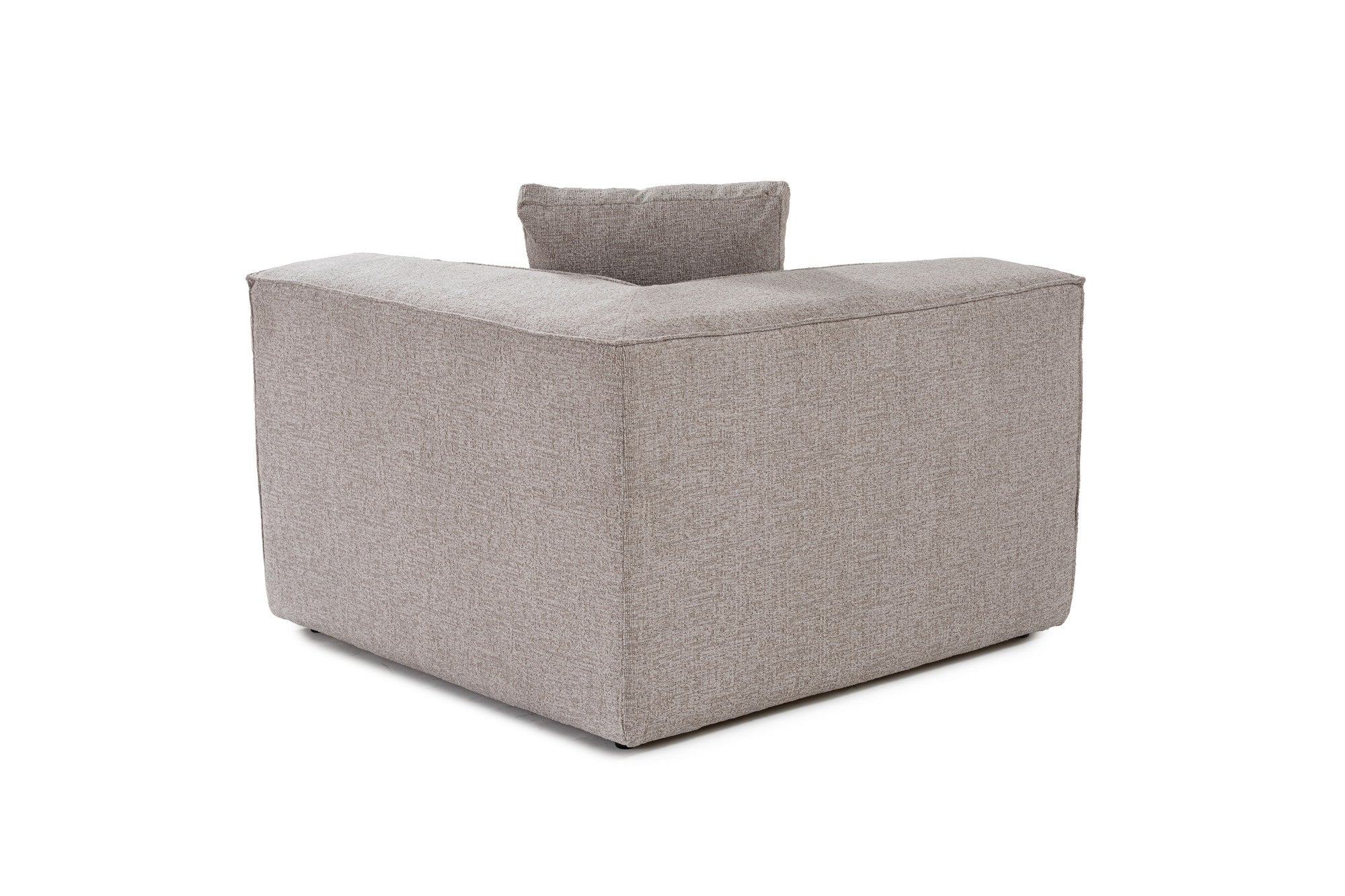 Poltrona elegante de 1 lugar, cor mocha, 108 x 108 x 65 cm | Estrutura 100% madeira de carpa, tecido 100% linho, espuma 32 DNS | Elegante e confortável para espaços de convivência modernas