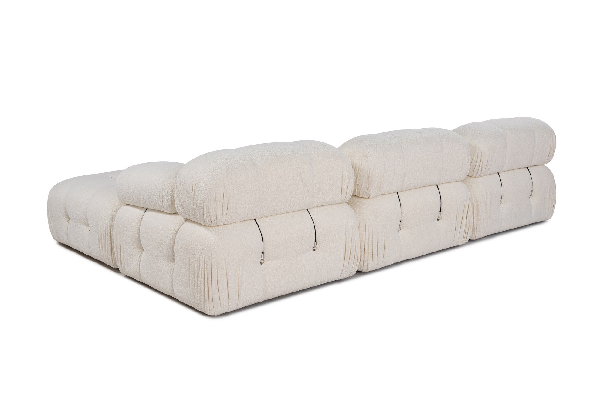 Sofá de canto elegante, branco, 288 x 190 x 95 cm | Estrutura em madeira de faia e aglomerado, 100% poliéster, encosto e braço removíveis | Conforto em espuma macia, design moderno