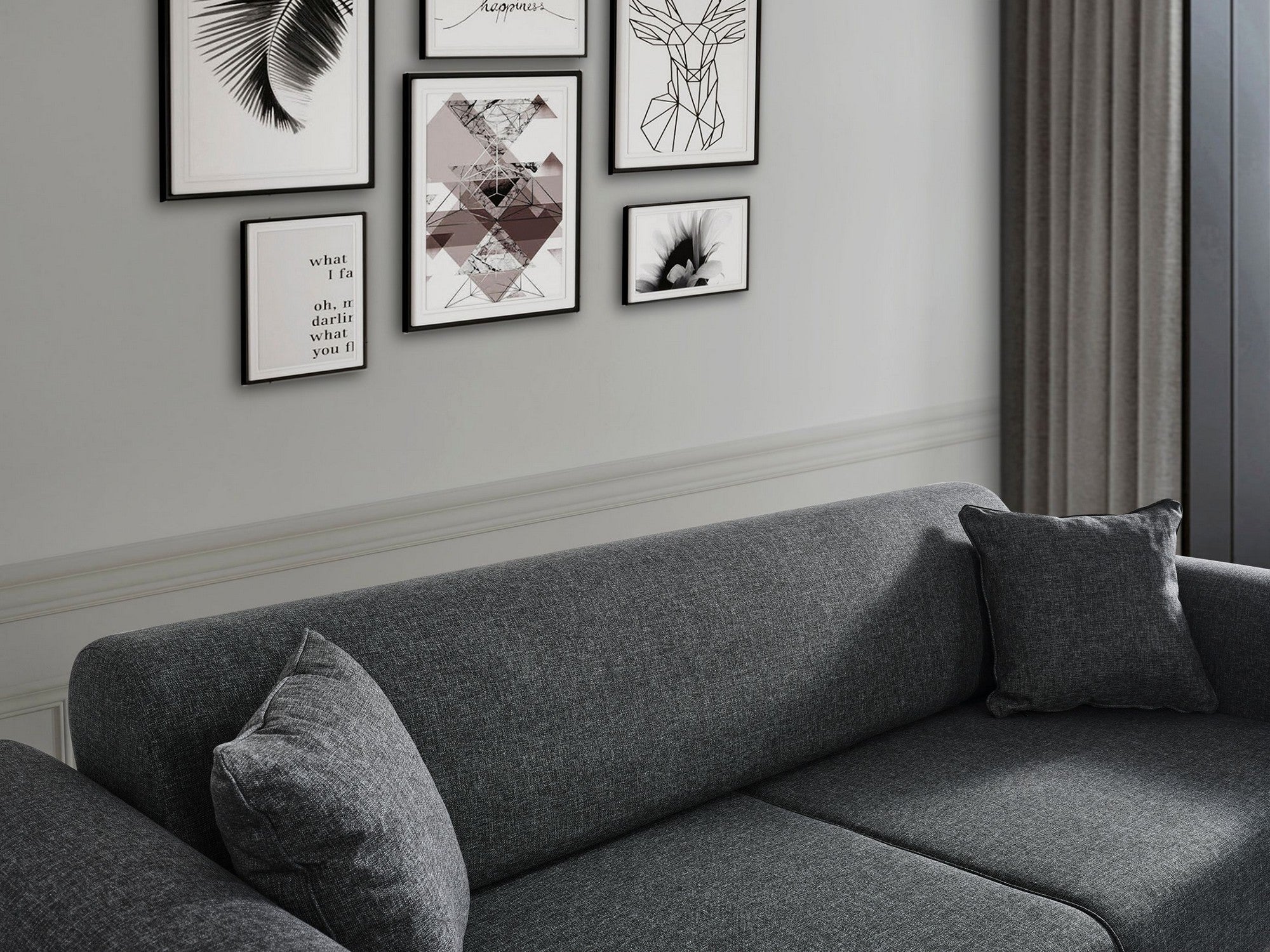 Sofá-cama elegante de 3 lugares, cinza claro, 222 x 90 x 80 cm | Estrutura em madeira de faia, 100% poliéster, mecanismo giratório nas costas | Design confortável e versátil