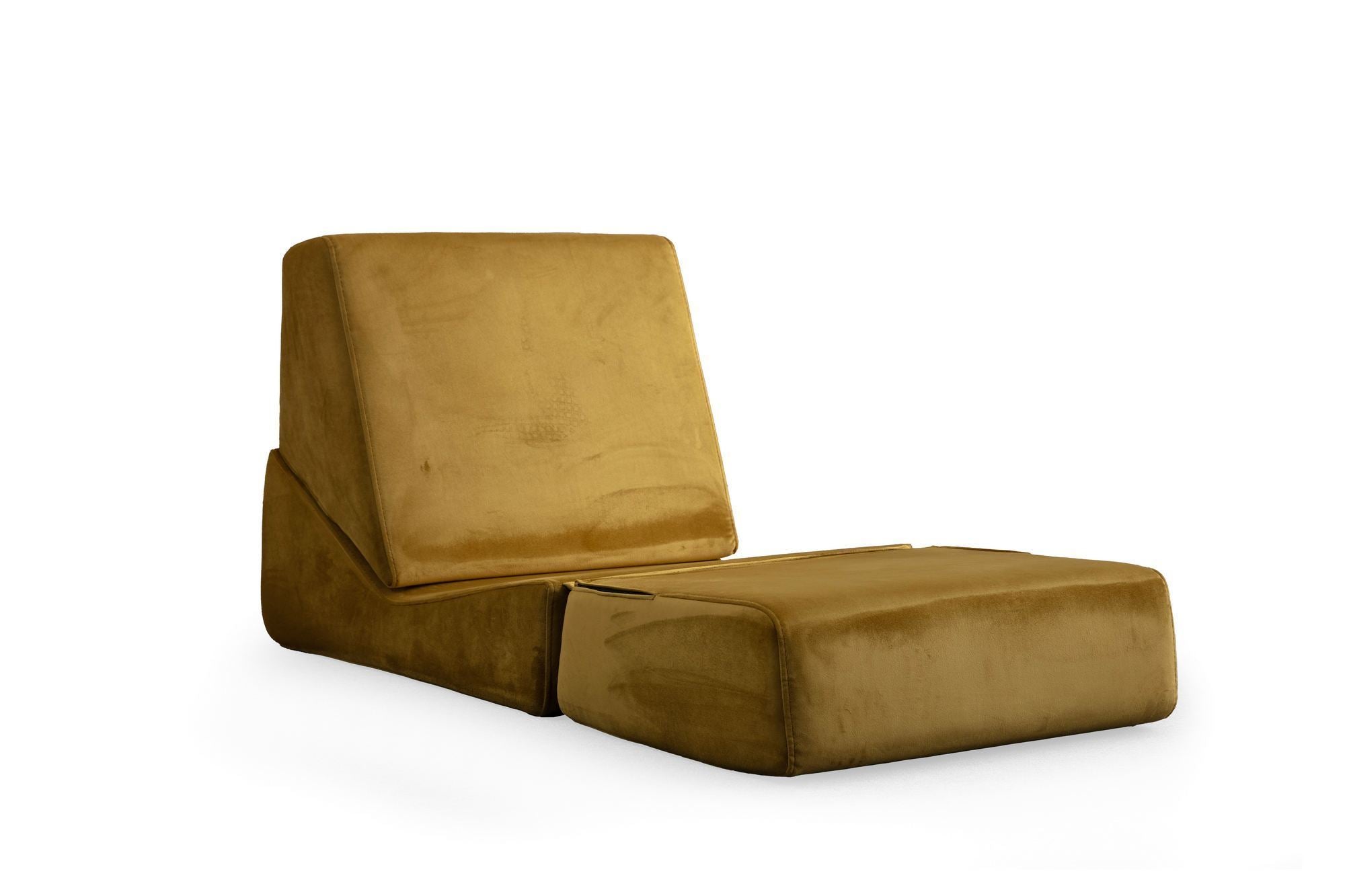 Poltrona-cama de 1 lugar – 70 cm x 100 cm x 70 cm – Mostarda – 100% Poliéster