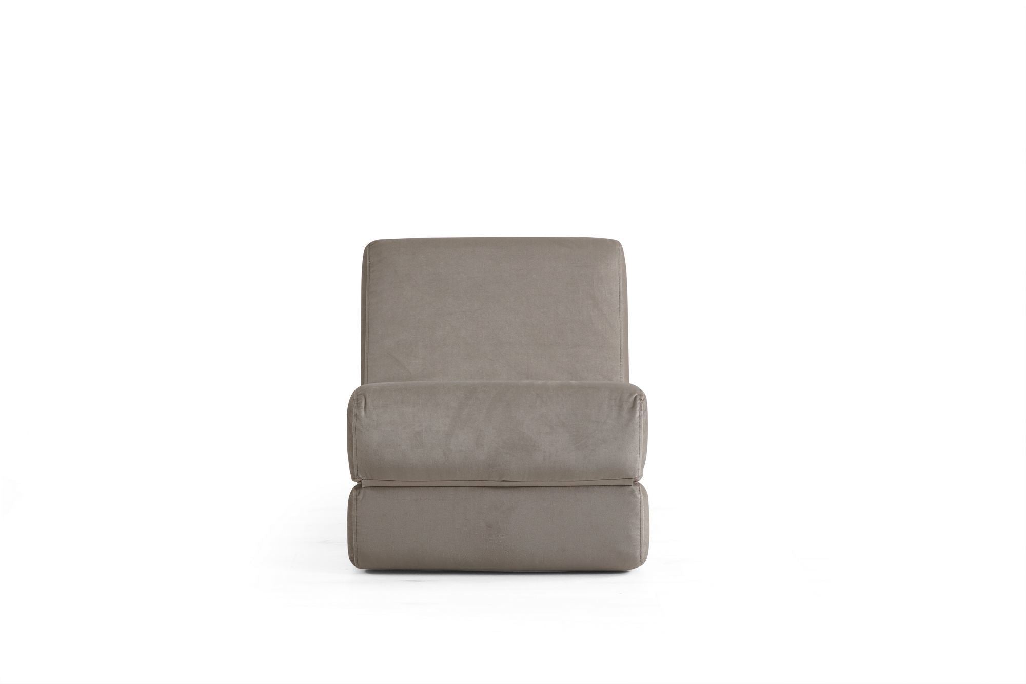 Poltrona-cama de 1 lugar – 70 cm x 100 cm x 70 cm – Bege – Tecido 100% poliéster