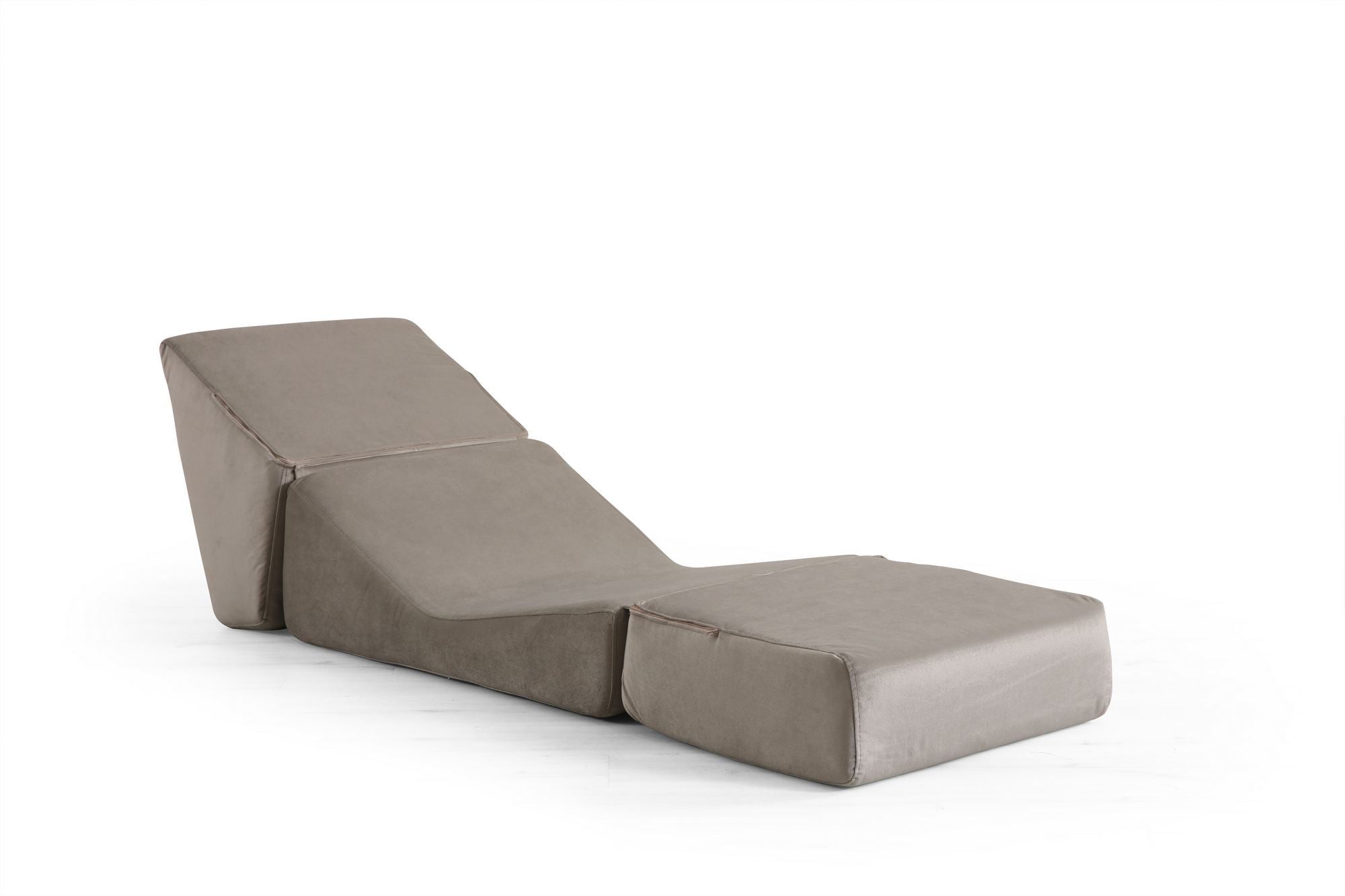 Poltrona-cama de 1 lugar – 70 cm x 100 cm x 70 cm – Bege – Tecido 100% poliéster