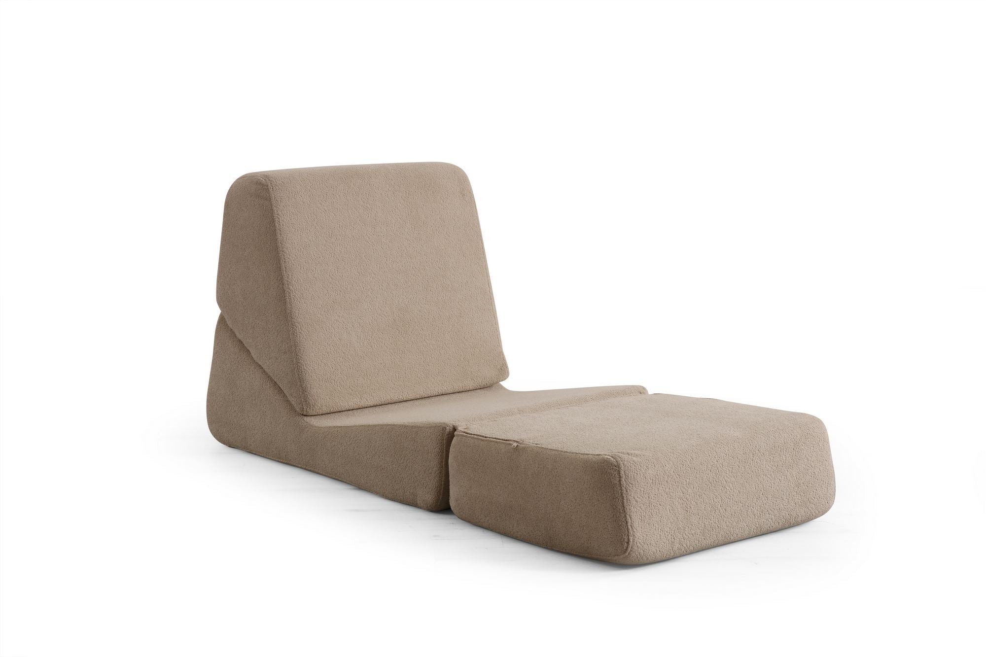 Sofá-Cama de 1 Lugar – 70cm x 100cm x 70cm – Creme Escuro – 100% Poliéster