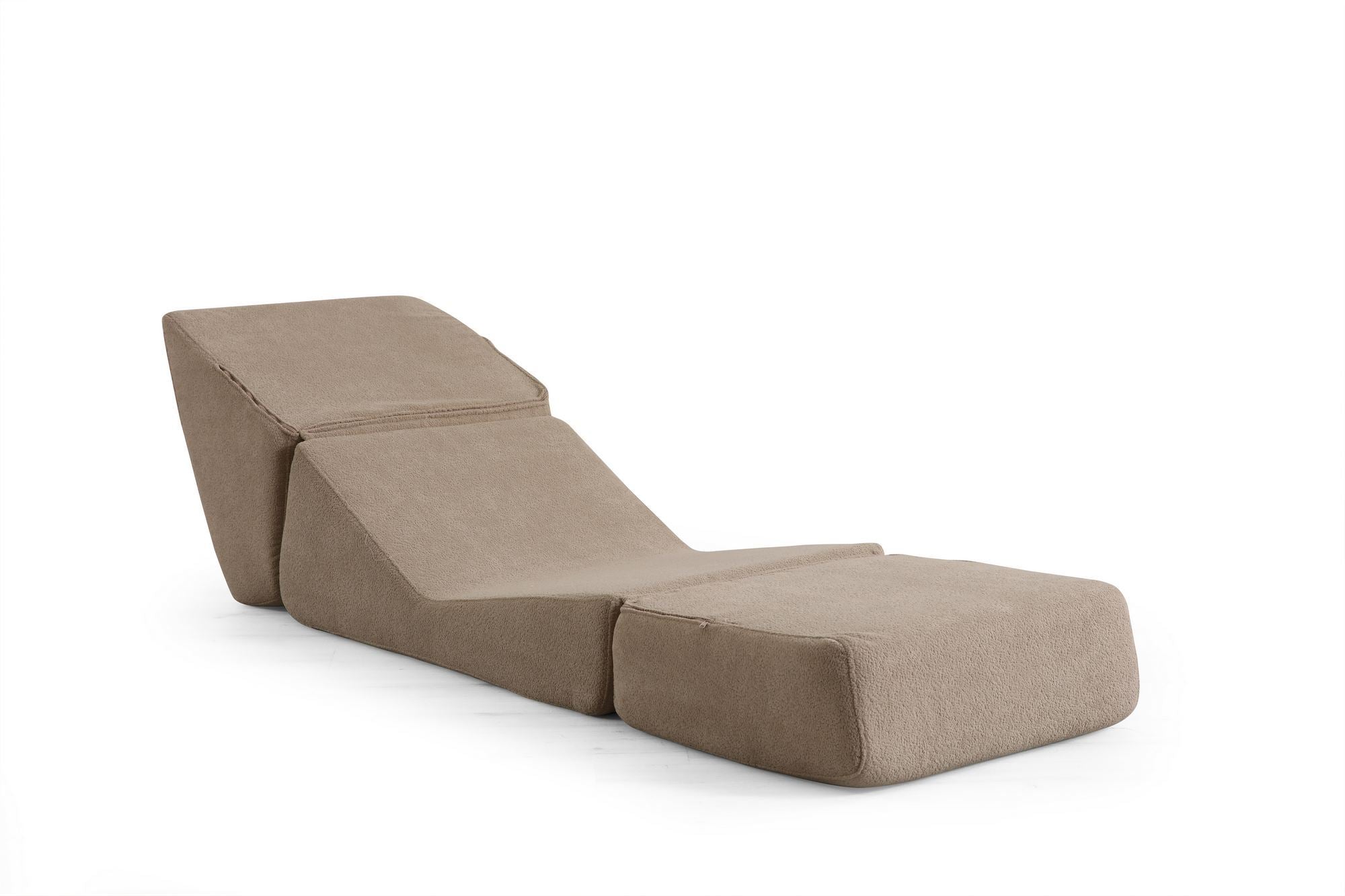 Sofá-Cama de 1 Lugar – 70cm x 100cm x 70cm – Creme Escuro – 100% Poliéster