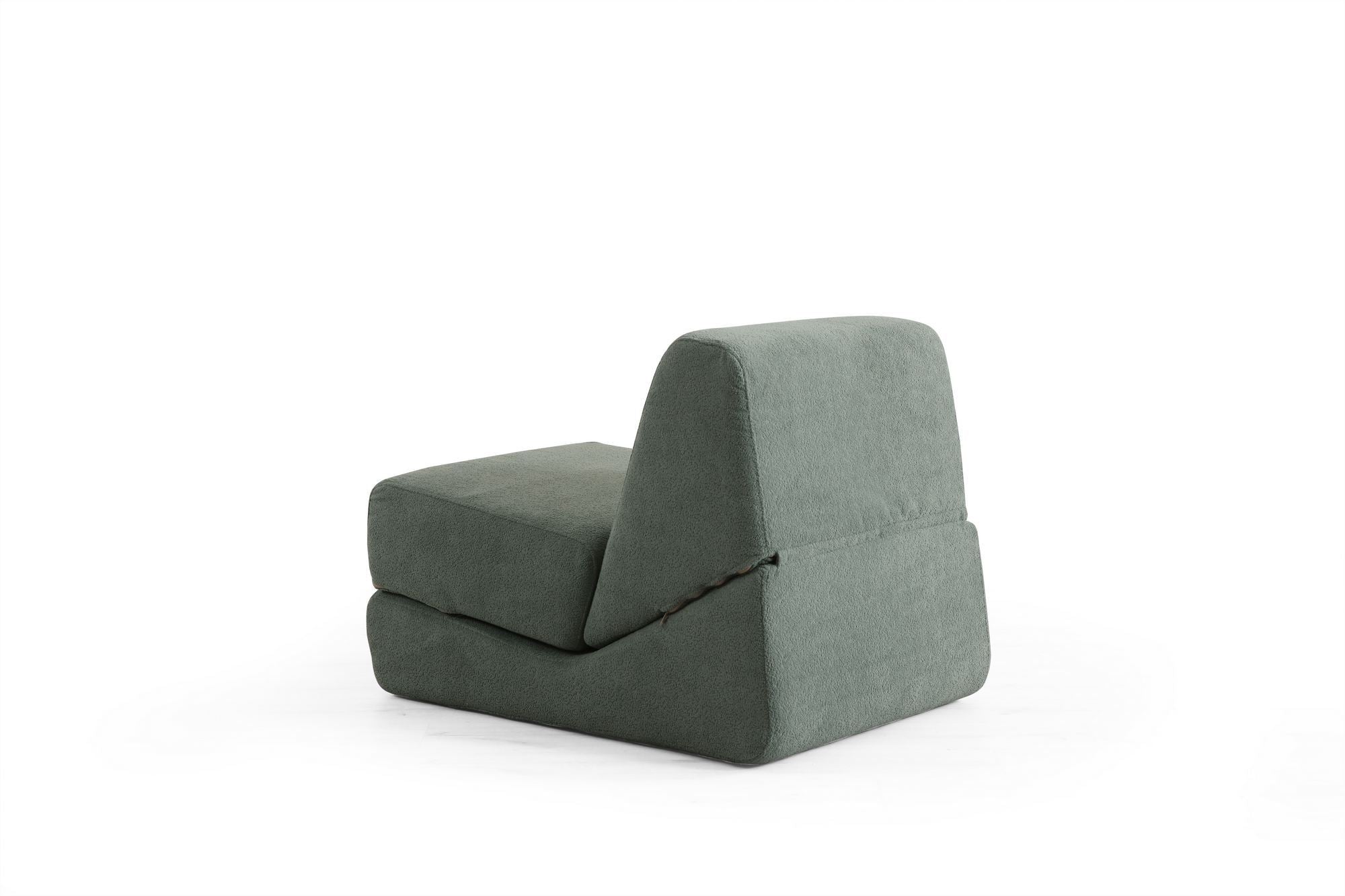 Poltrona-cama de 1 lugar – 70 cm x 100 cm x 70 cm – Verde – 100% Poliéster