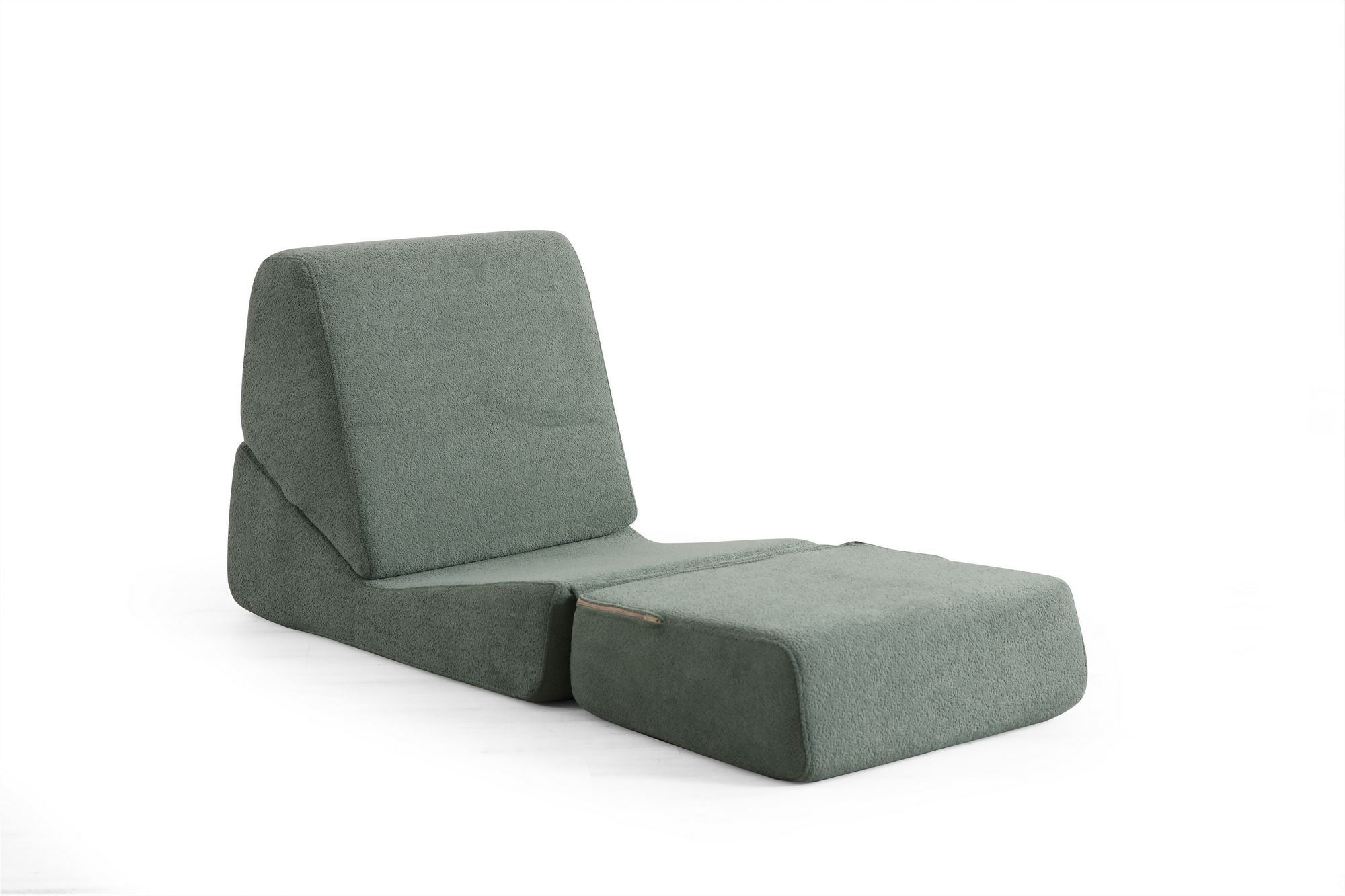 Poltrona-cama de 1 lugar – 70 cm x 100 cm x 70 cm – Verde – 100% Poliéster
