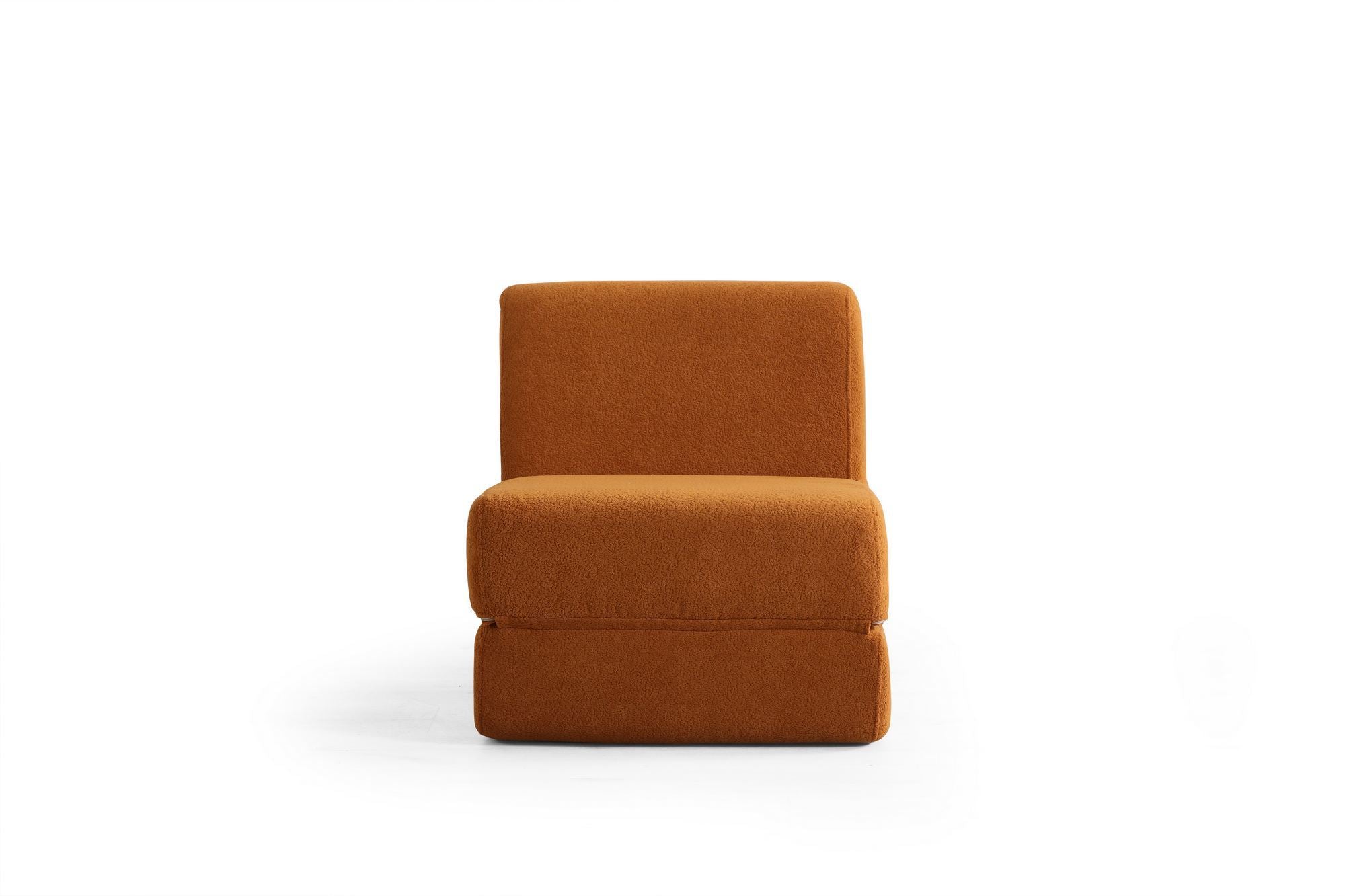 Sofá-Cama de 1 Lugar – 70cm x 100cm x 70cm – Laranja Fosco – 100% Poliéster