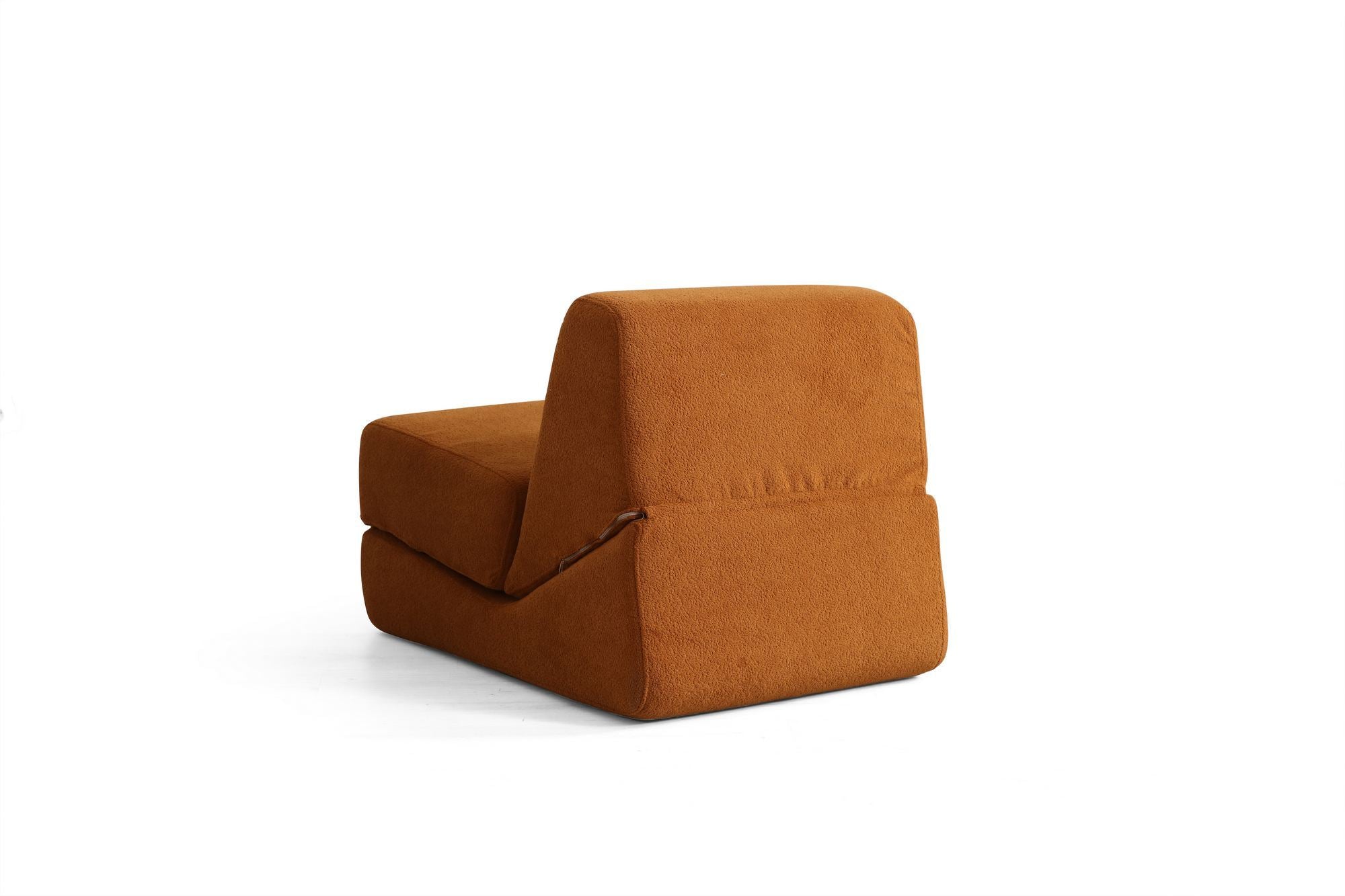 Sofá-Cama de 1 Lugar – 70cm x 100cm x 70cm – Laranja Fosco – 100% Poliéster