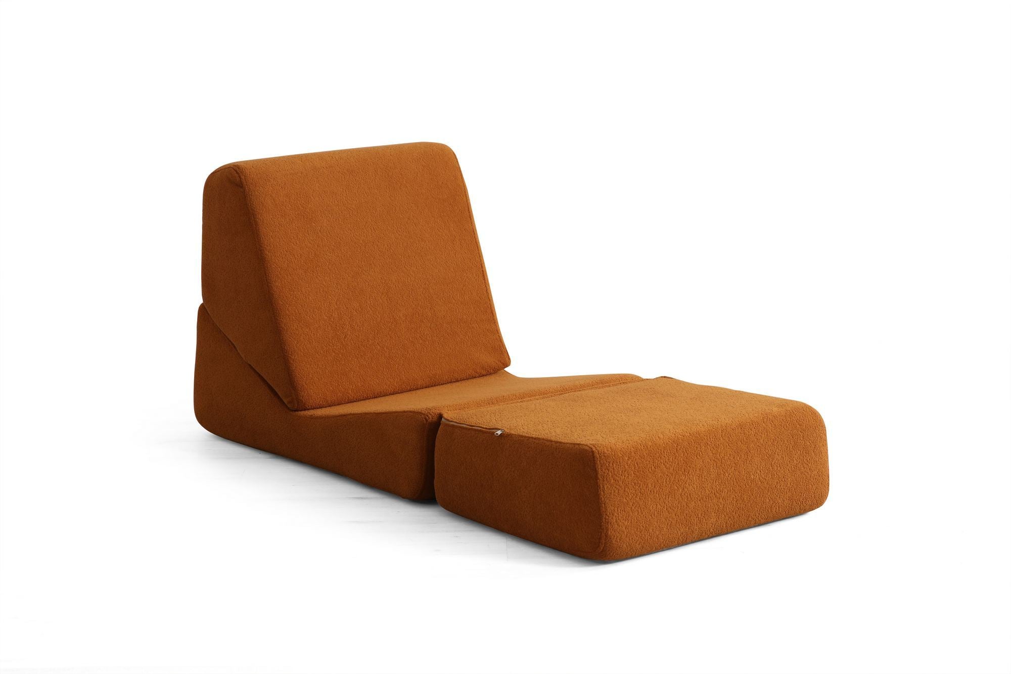 Sofá-Cama de 1 Lugar – 70cm x 100cm x 70cm – Laranja Fosco – 100% Poliéster